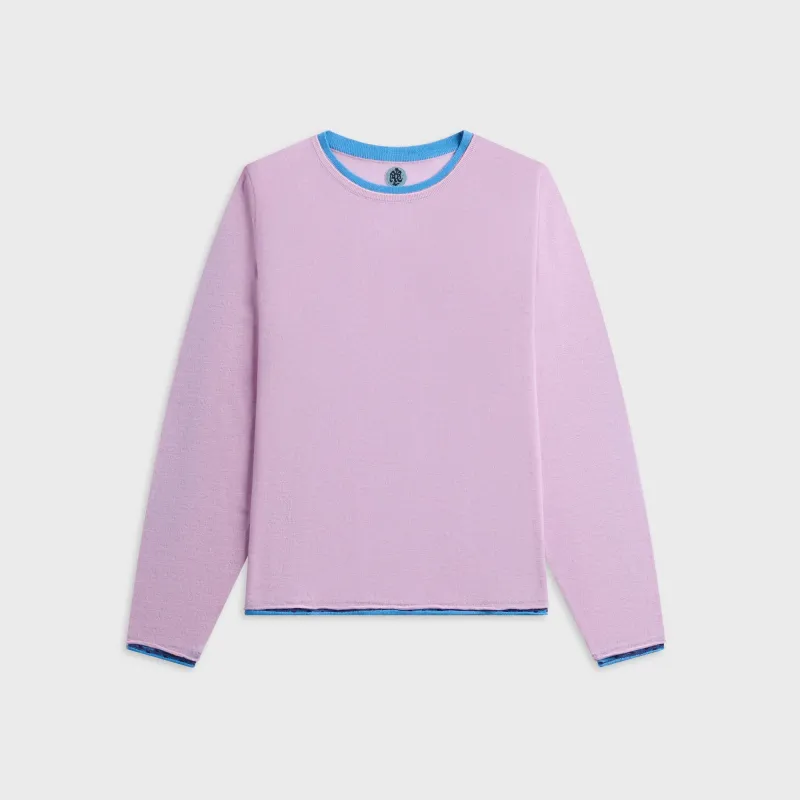 ADRIAN CASHMERE Tattoo Long Sleeve Tee - Purple sold by Kith