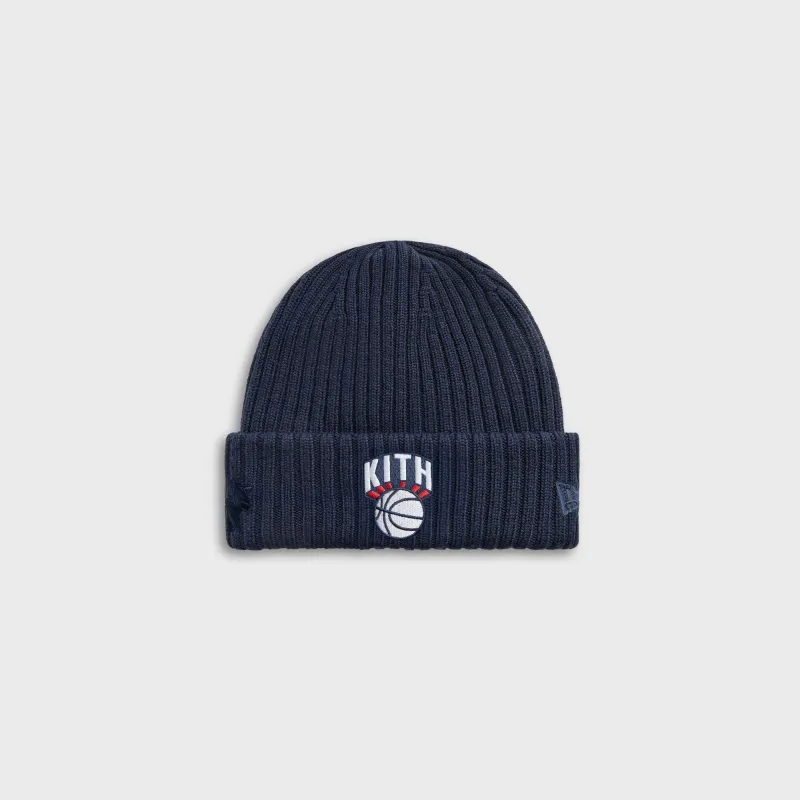 Kith & New Era for the New York Knicks Knit Beanie - Nocturnal sold by Kith