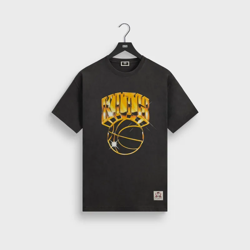 Kith for the New York Knicks Gold Vintage Jones Tee - Black sold by Kith