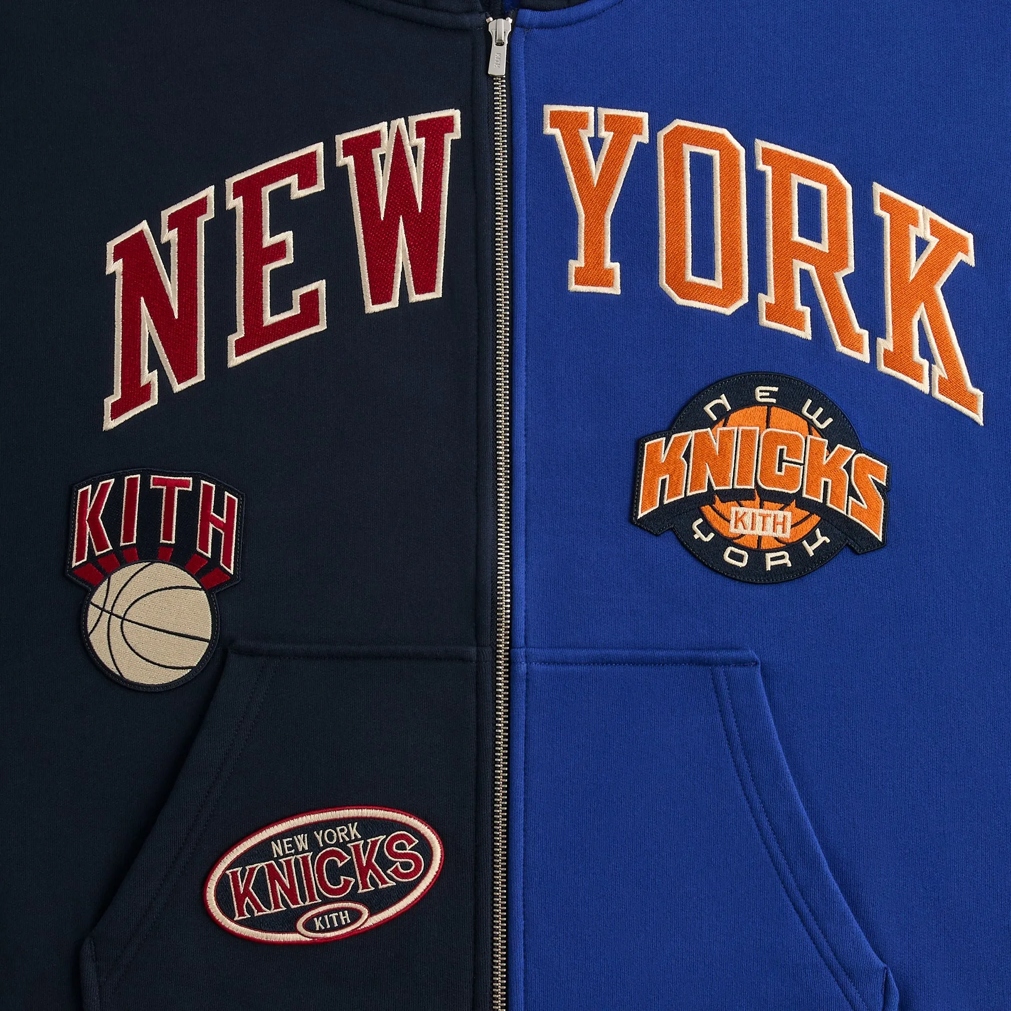 Kith for the New York Knicks Mash Up Braxton Vintage Hoodie - Nocturnal sold by Kith product image thumbnail 3
