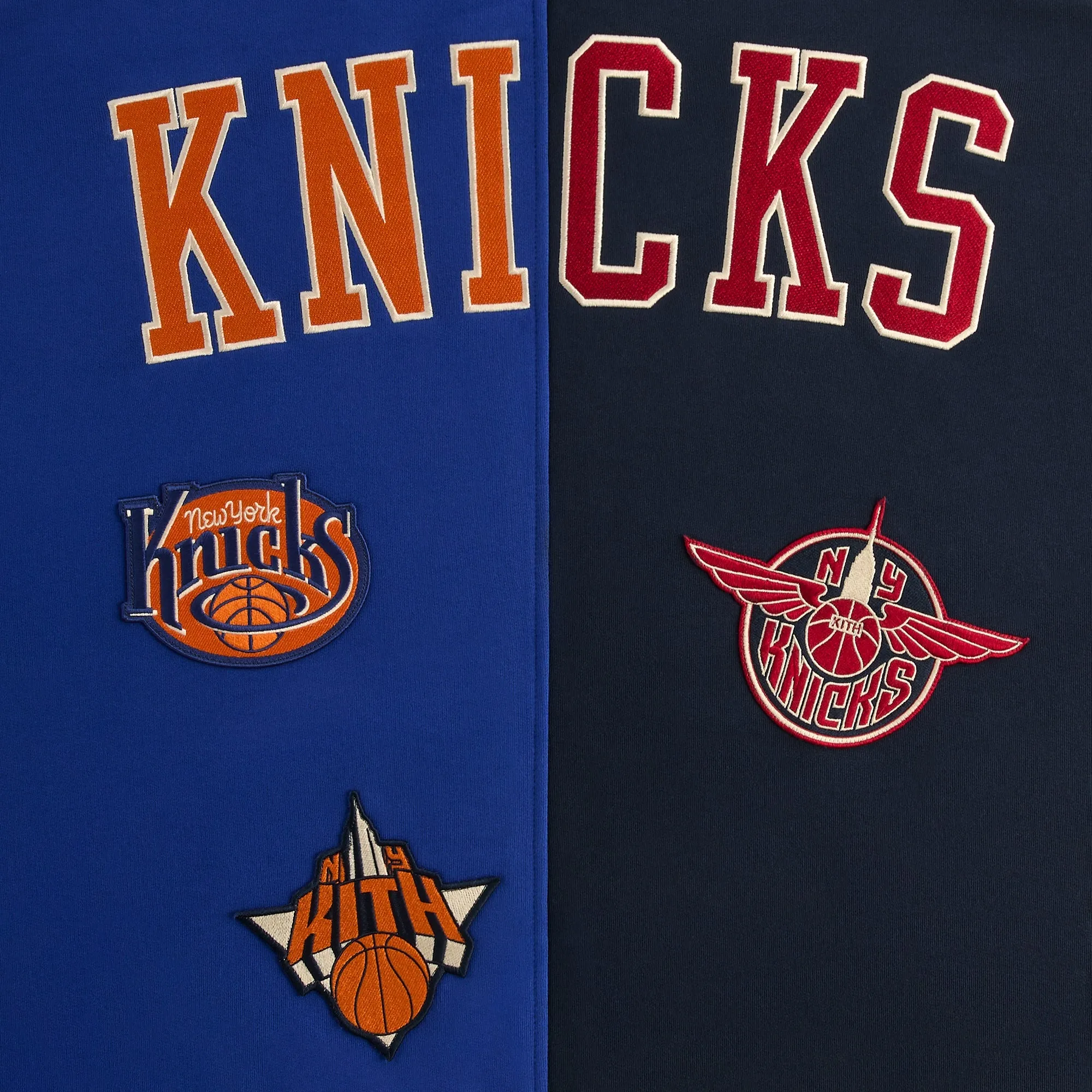Kith for the New York Knicks Mash Up Braxton Vintage Hoodie - Nocturnal sold by Kith product image thumbnail 4