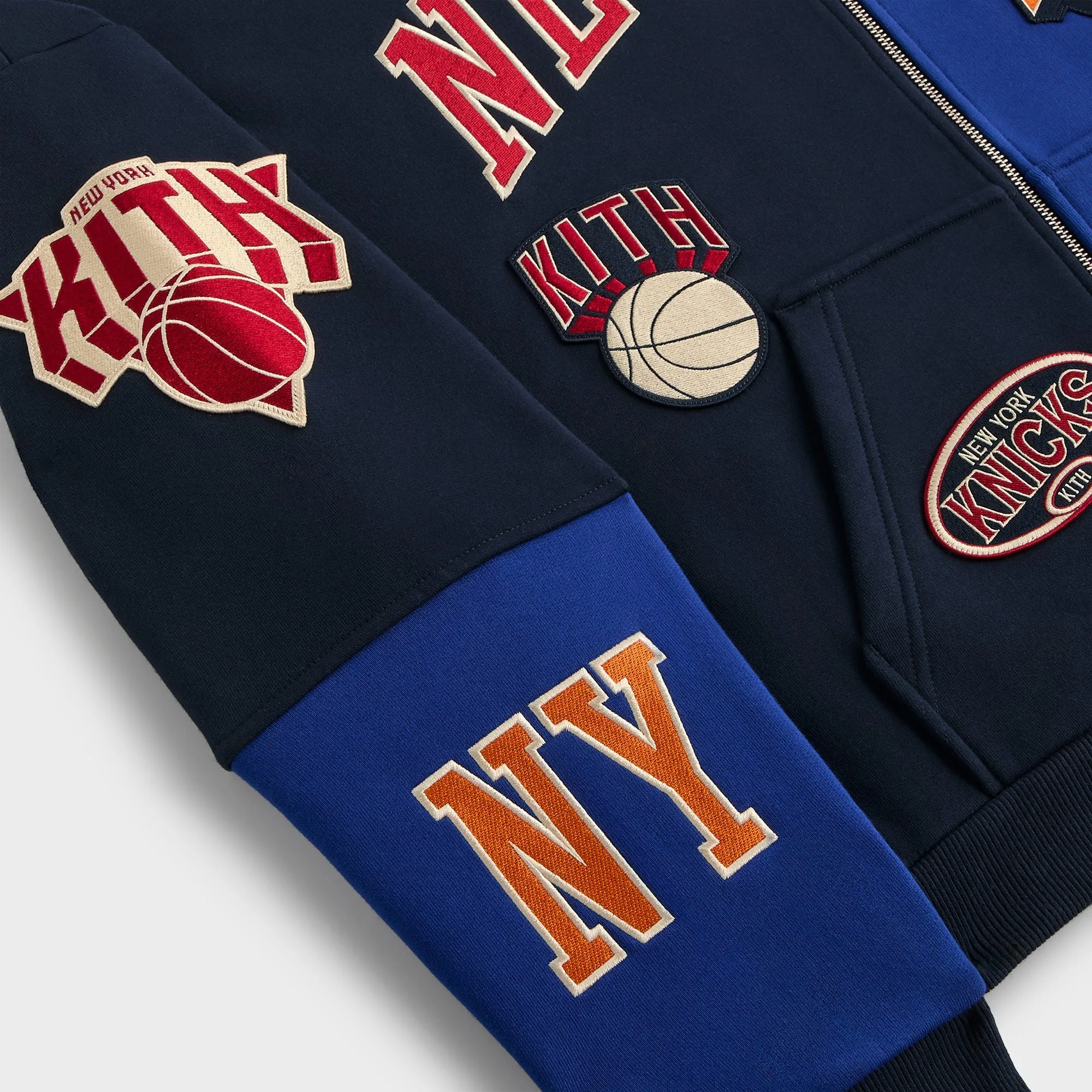 Kith for the New York Knicks Mash Up Braxton Vintage Hoodie - Nocturnal sold by Kith product image thumbnail 5