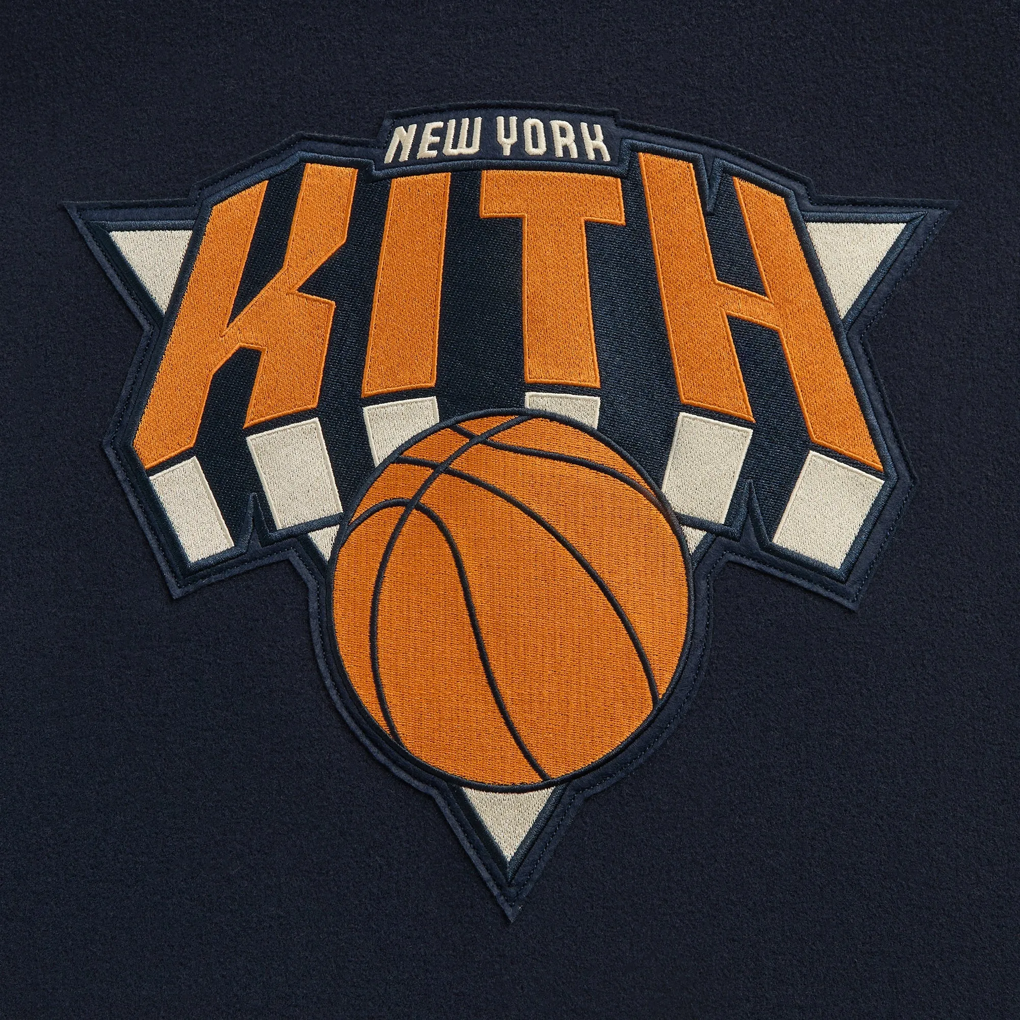 Kith for the New York Knicks Wool Varsity Jacket - Nocturnal sold by Kith product image thumbnail 4