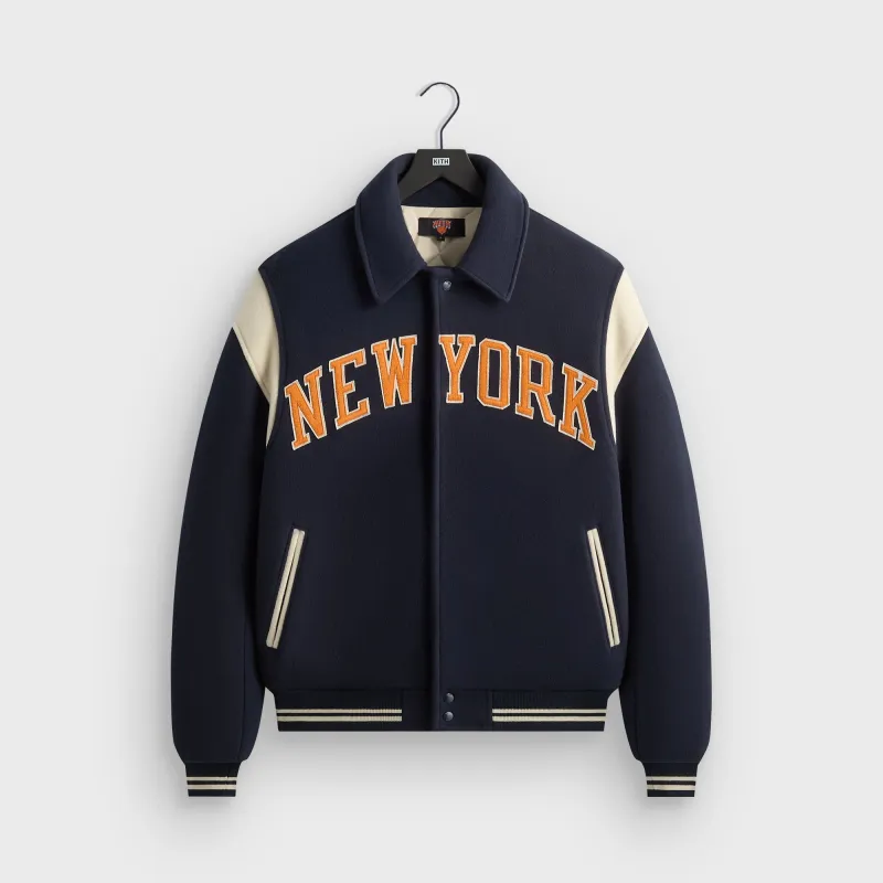 Kith for the New York Knicks Wool Varsity Jacket - Nocturnal sold by Kith