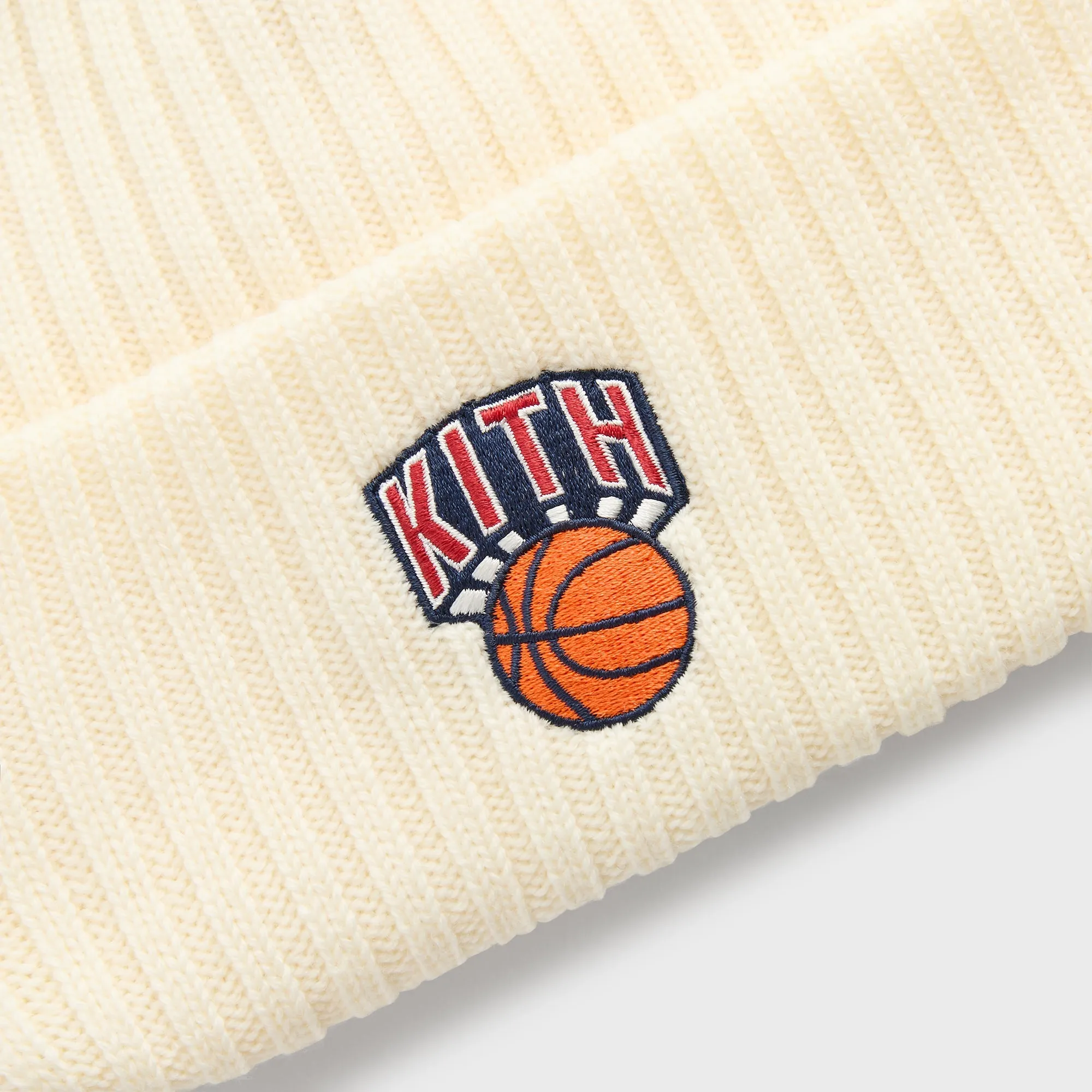 Kith & New Era for the New York Knicks Knit Beanie - Sandrift sold by Kith product image thumbnail 3