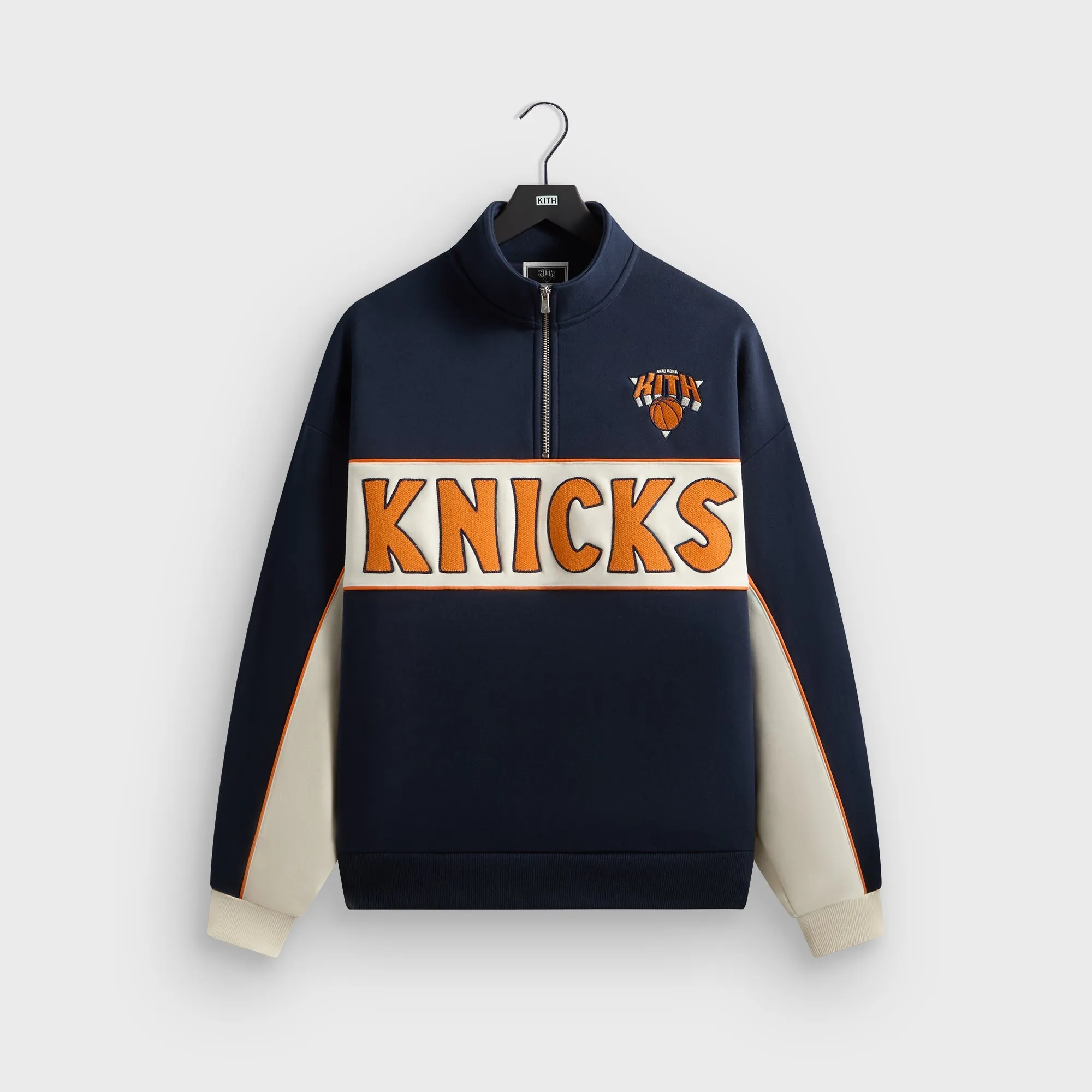 Kith for the New York Knicks Coach Vintage Nelson Quarter Zip - Nocturnal sold by Kith