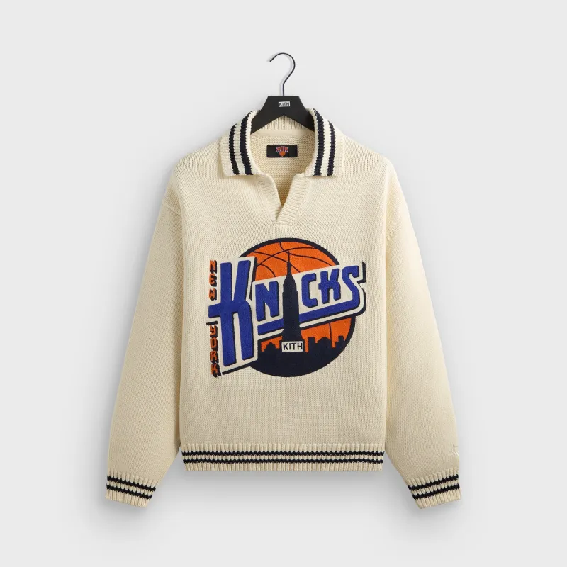 Kith for the New York Knicks Nelson Rugby Sweater - Sandrift sold by Kith