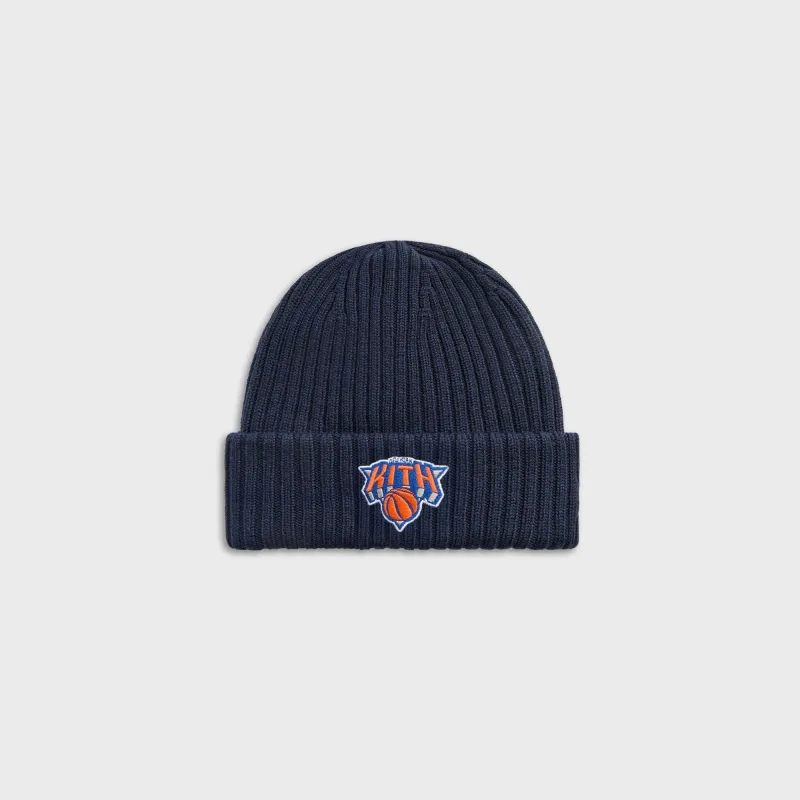 Kith for the New York Knicks Superman Logo Beanie - Nocturnal sold by Kith