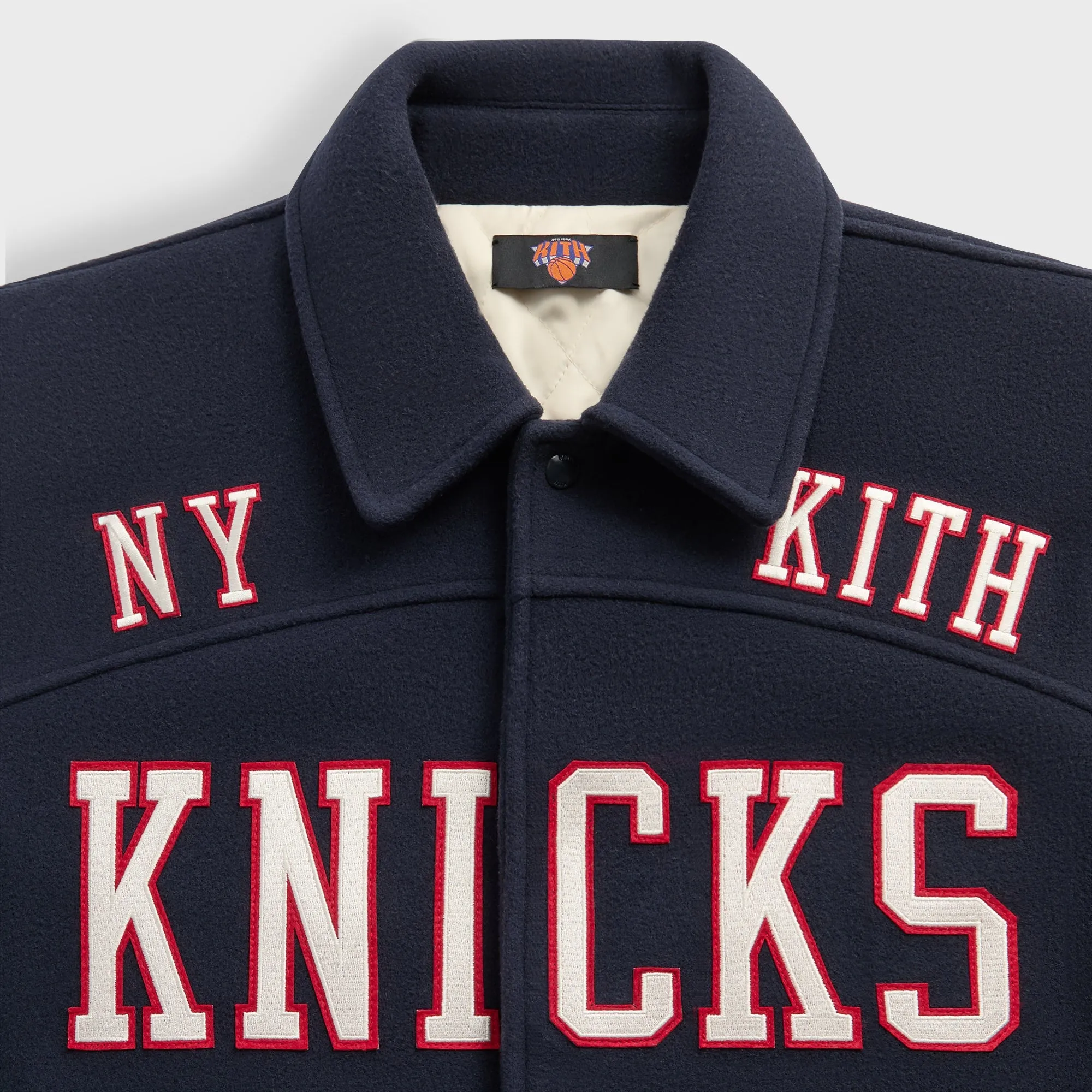 Kith for the New York Knicks Madison Square Garden Wool Varsity Jacket - Nocturnal sold by Kith product image thumbnail 3