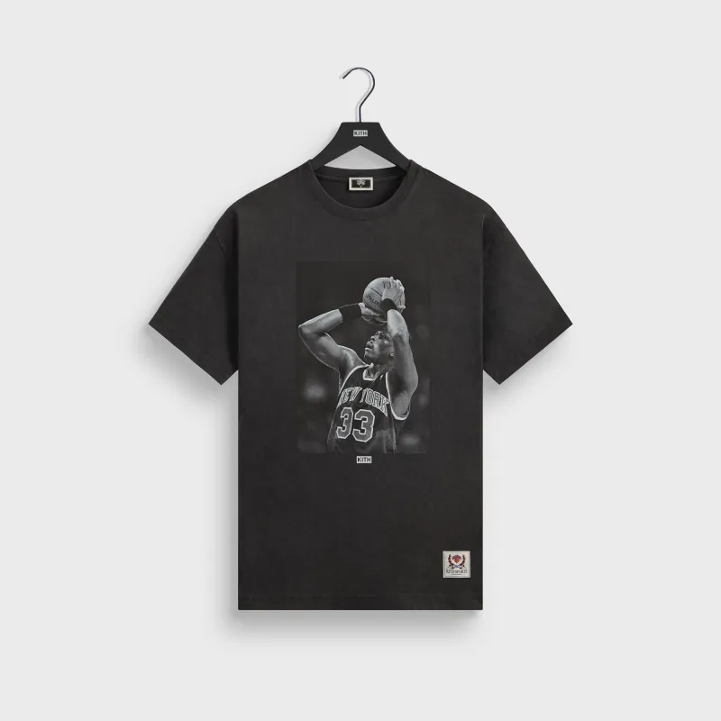 Kith for the New York Knicks Patrick Ewing Vintage Tee - Black sold by Kith