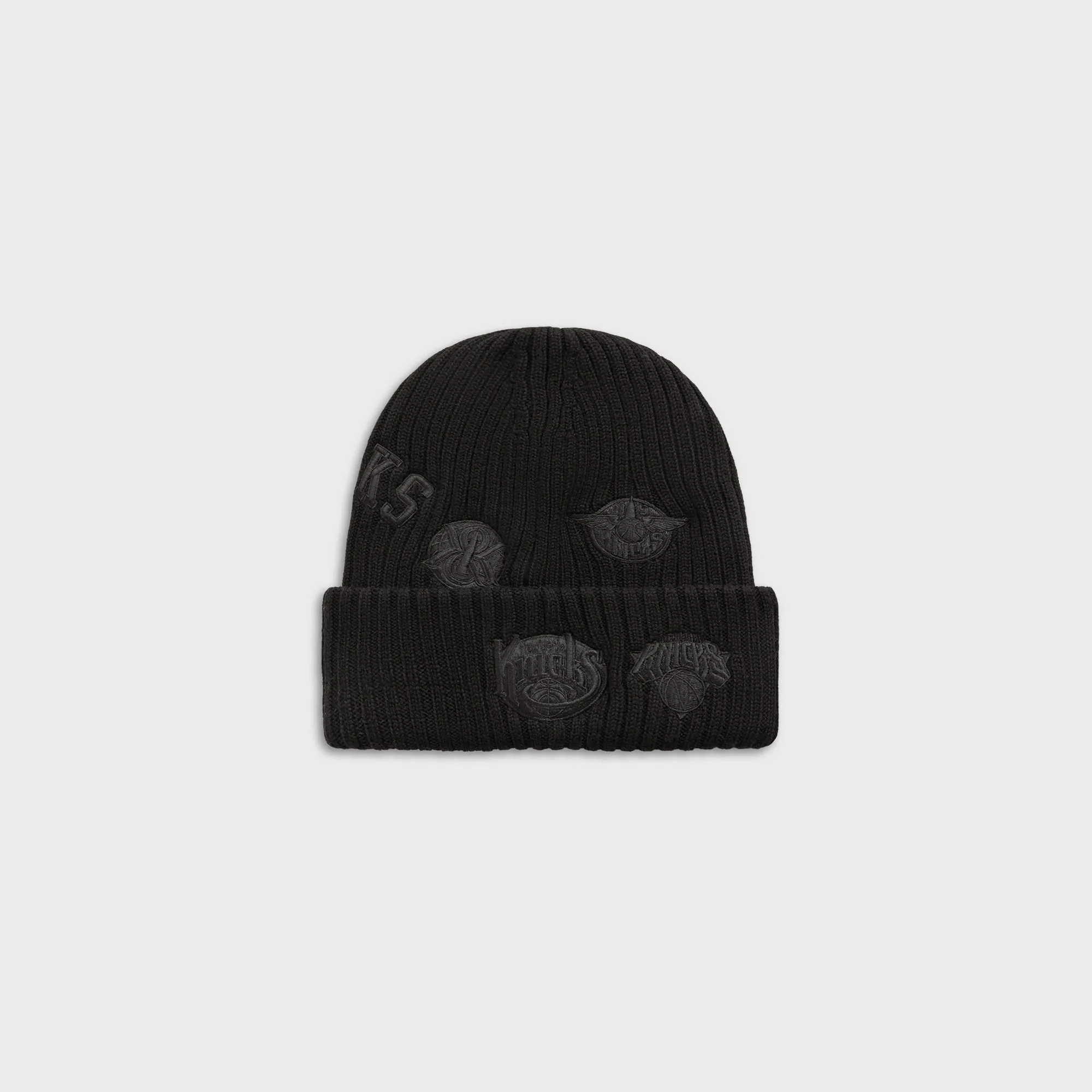 Kith & New Era for the New York Knicks All Over Patches Knit Beanie - Black sold by Kith product image thumbnail 2