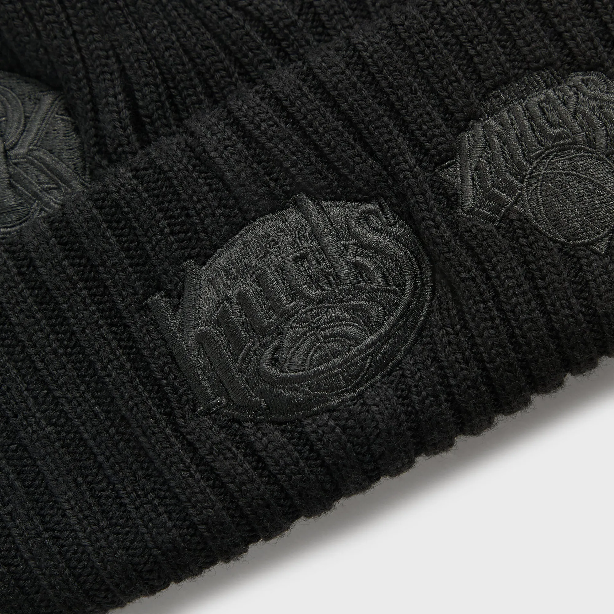 Kith & New Era for the New York Knicks All Over Patches Knit Beanie - Black sold by Kith product image thumbnail 4