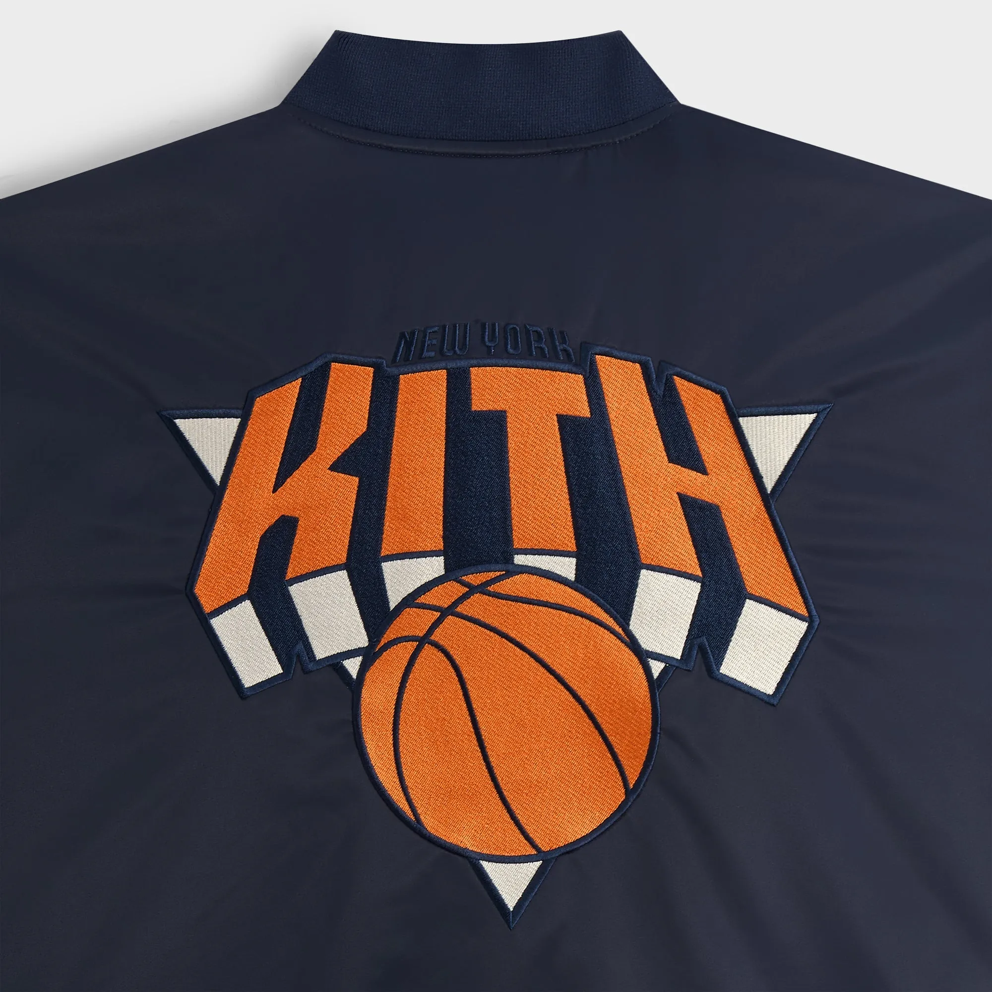 Kith for the New York Knicks Classic Satin Bomber Jacket - Nocturnal sold by Kith product image thumbnail 4