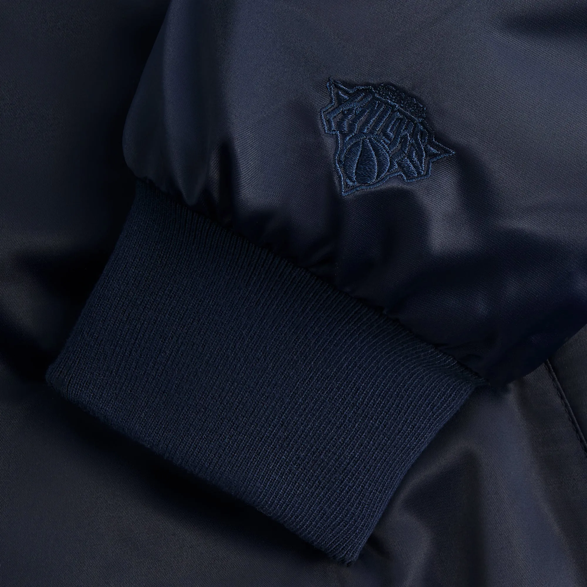 Kith for the New York Knicks Classic Satin Bomber Jacket - Nocturnal sold by Kith product image thumbnail 5