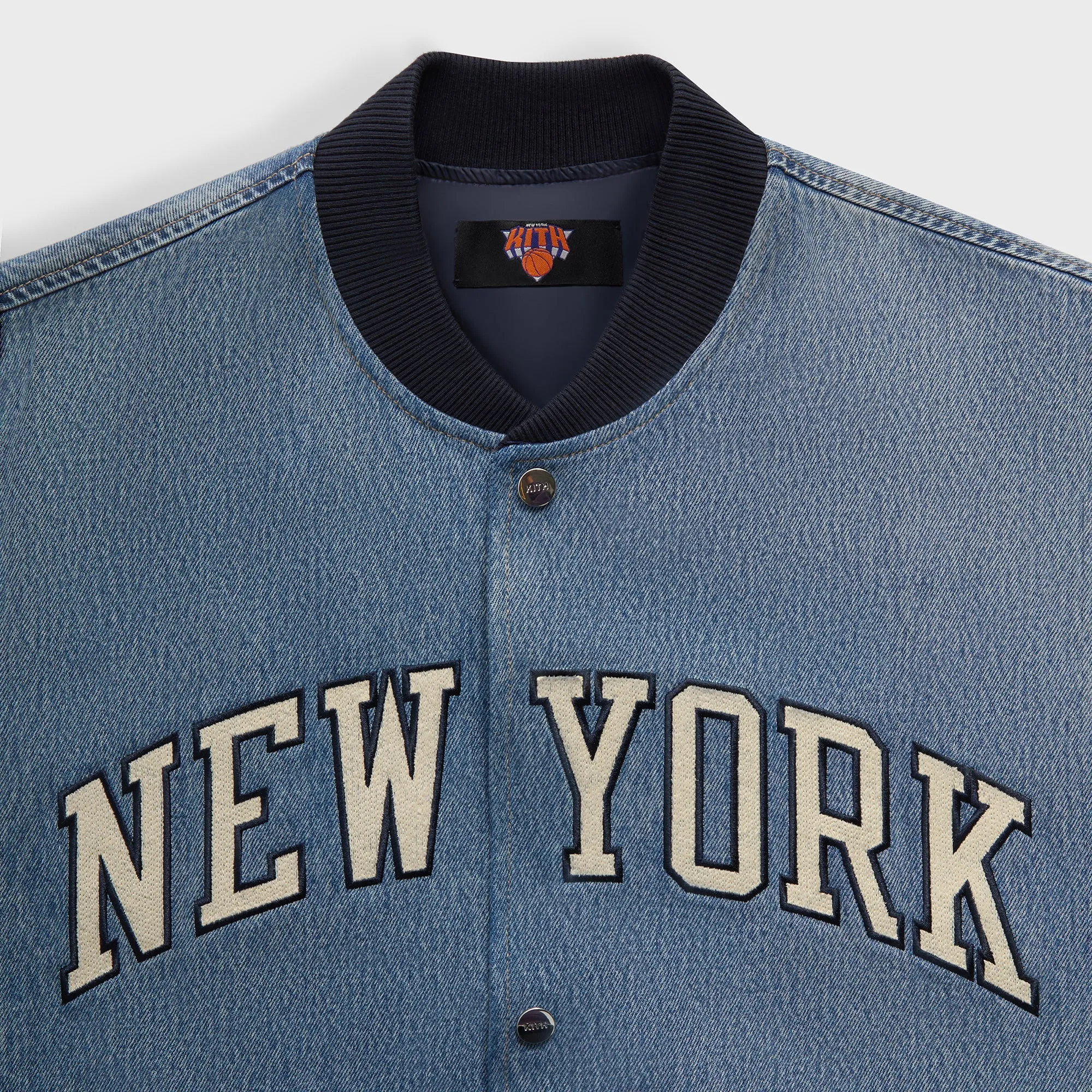 Kith for the New York Knicks Denim Marvin Bomber - Medium Indigo sold by Kith product image thumbnail 3