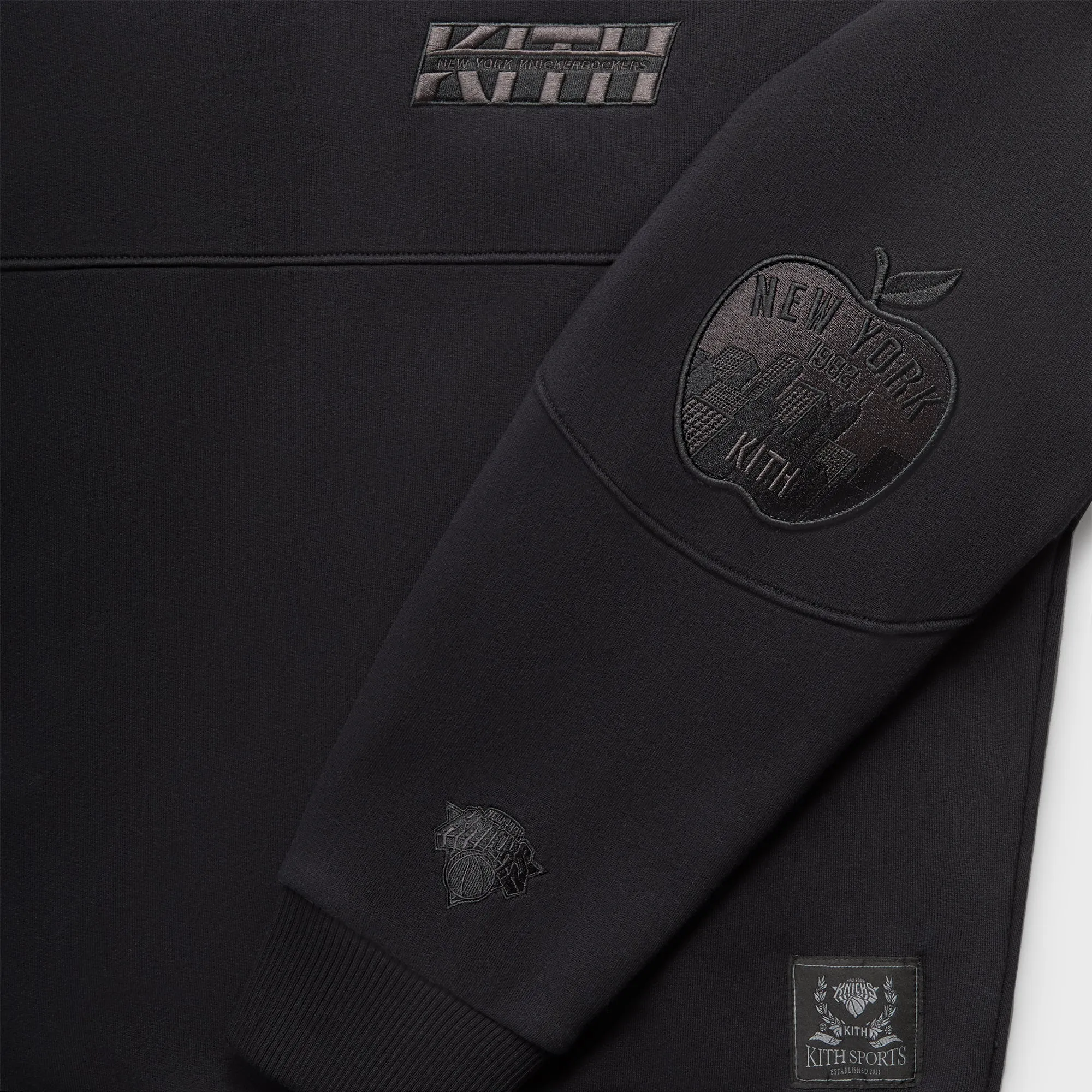 Kith for the New York Knicks Tonal Vintage Crewneck - Black sold by Kith product image thumbnail 3