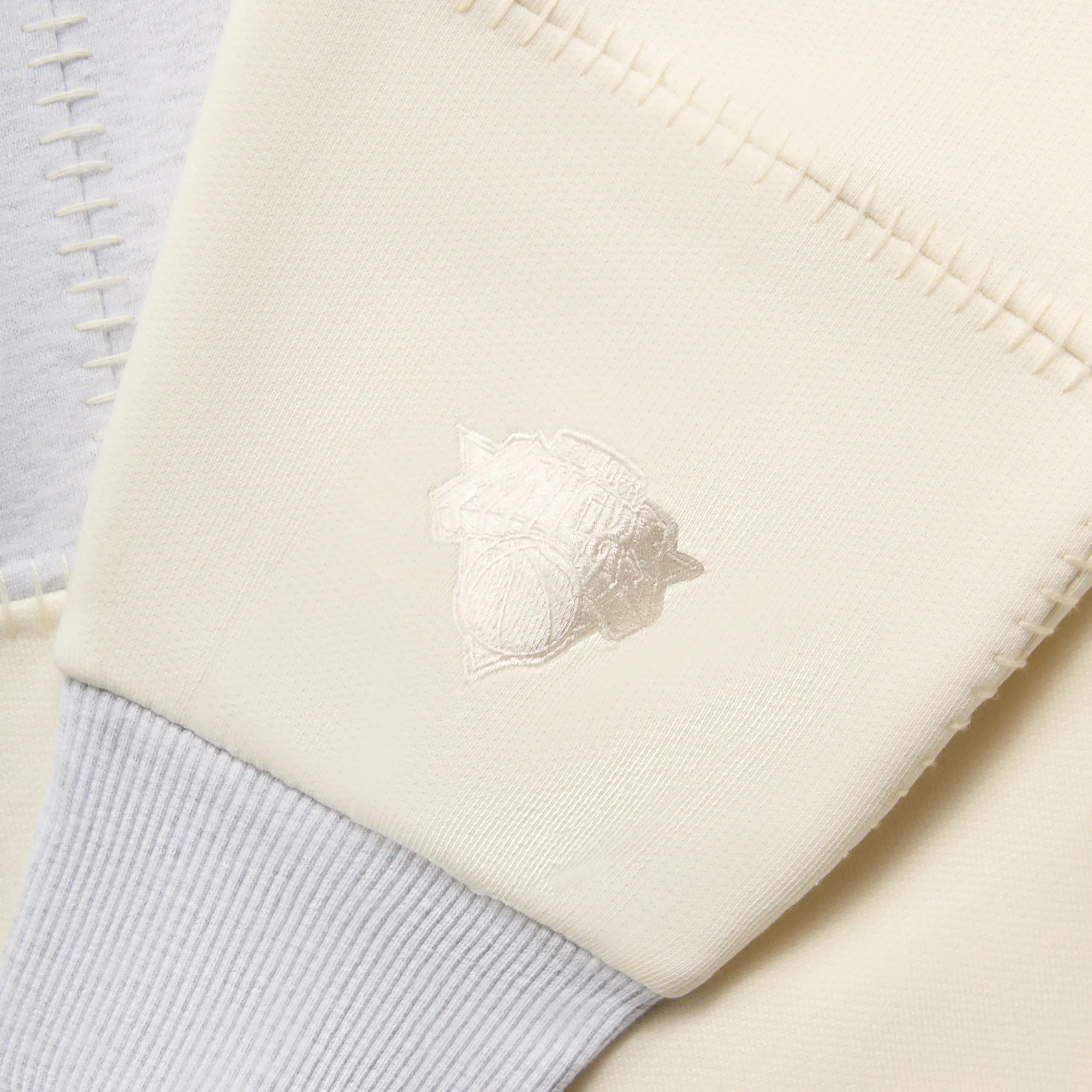 Kith for the New York Knicks Patchwork Fleece Crewneck Sweatshirt - Light Heather Grey sold by Kith product image thumbnail 4