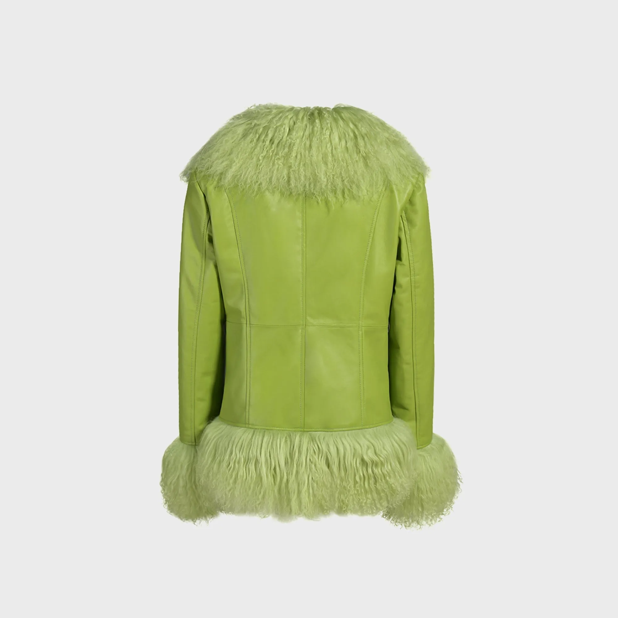 Susanna Chow Dorothy Leather Coat - Chartreuse sold by Kith product image thumbnail 2