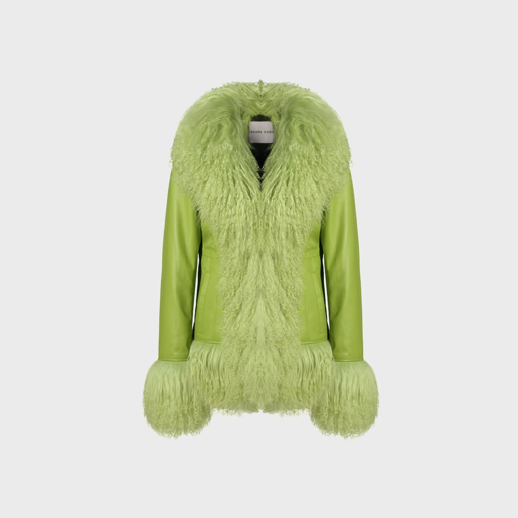 Susanna Chow Dorothy Leather Coat - Chartreuse sold by Kith