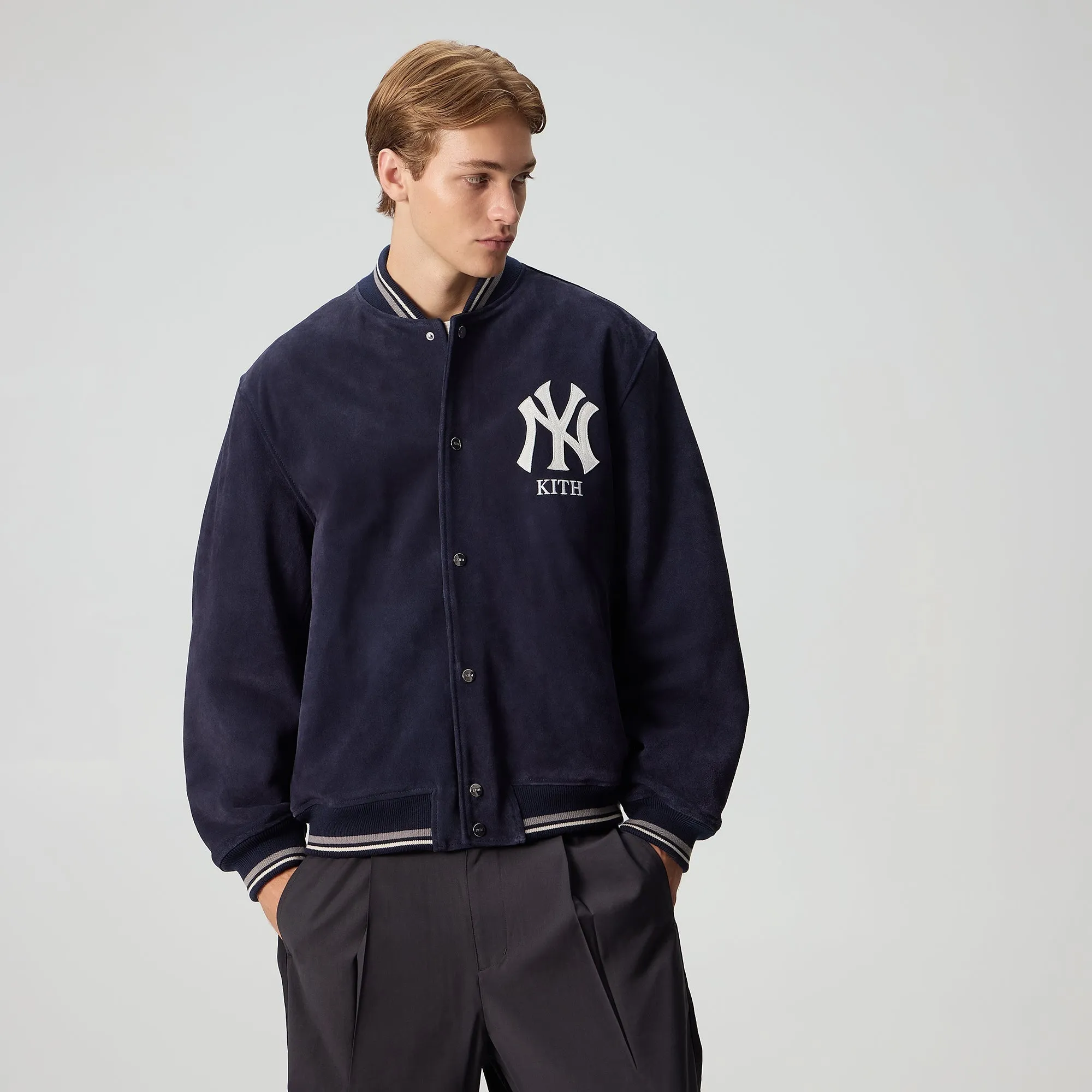 Kith for the New York Yankees Suede Porter Bomber Jacket - Nocturnal sold by Kith product image thumbnail 2