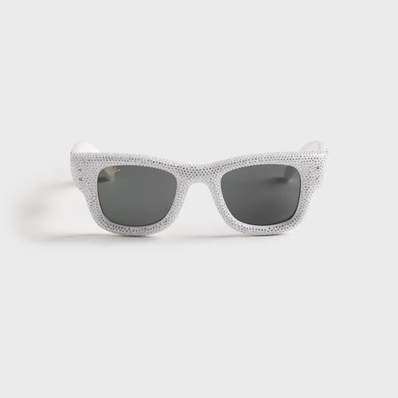 Ray-Ban x A$AP Rocky Wayfarer Puffer - White / Strass Pave / Dark Grey sold by Kith