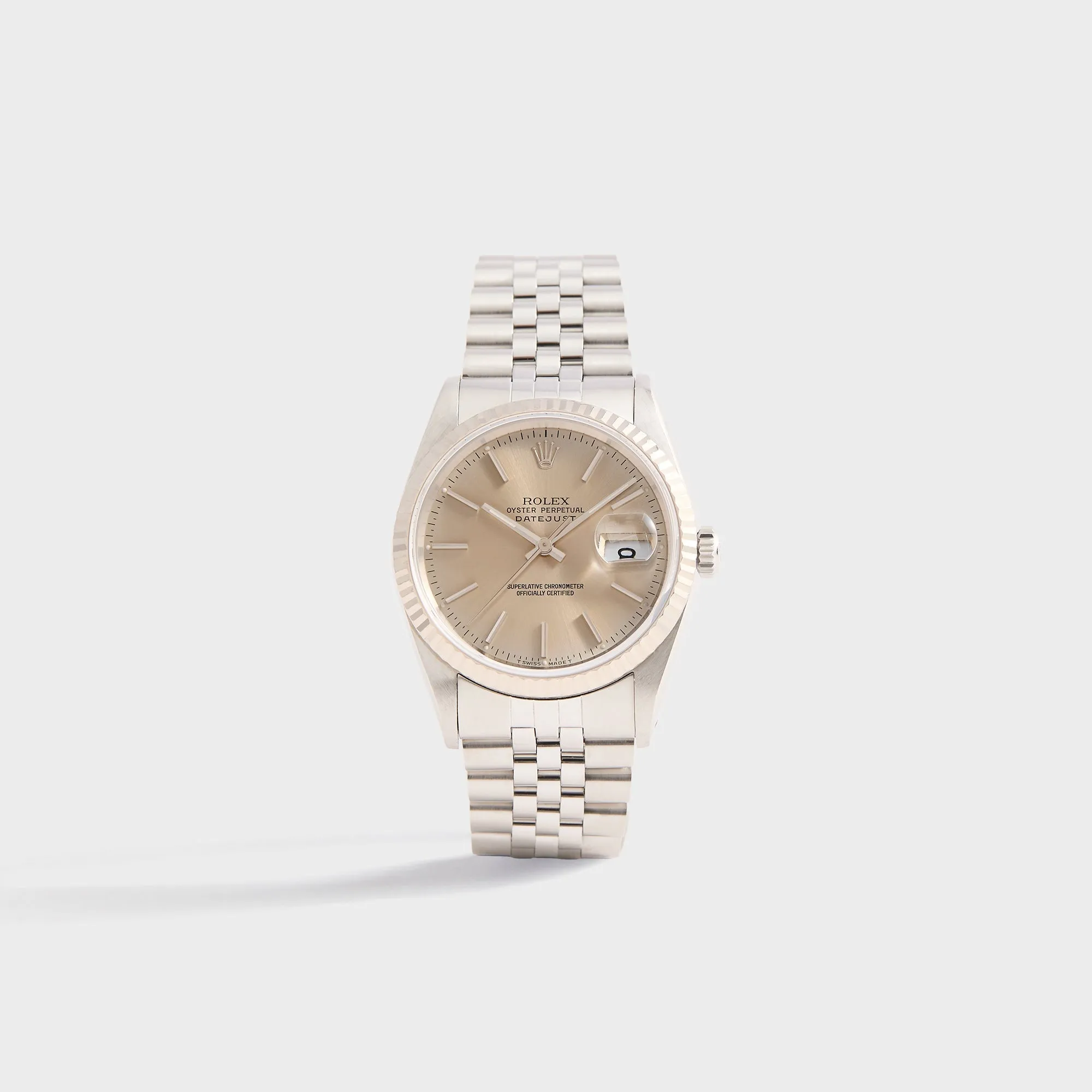 Wind Vintage Rolex Datejust Reference 16234 Unpolished Silver Dial - Silver sold by Kith