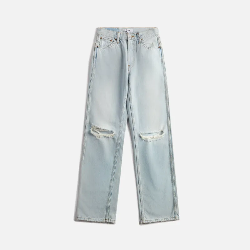 ReDone 90`s High Rise Loose Jean - Bleach Destroy sold by Kith