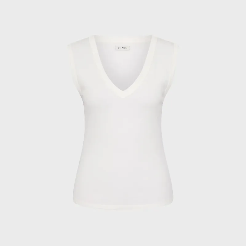 St. Agni Organic Cotton 90s Top - White sold by Kith