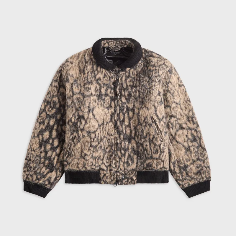Engineered Garments Wool Poly Leopard Jacquard Jacket - Brown sold by Kith