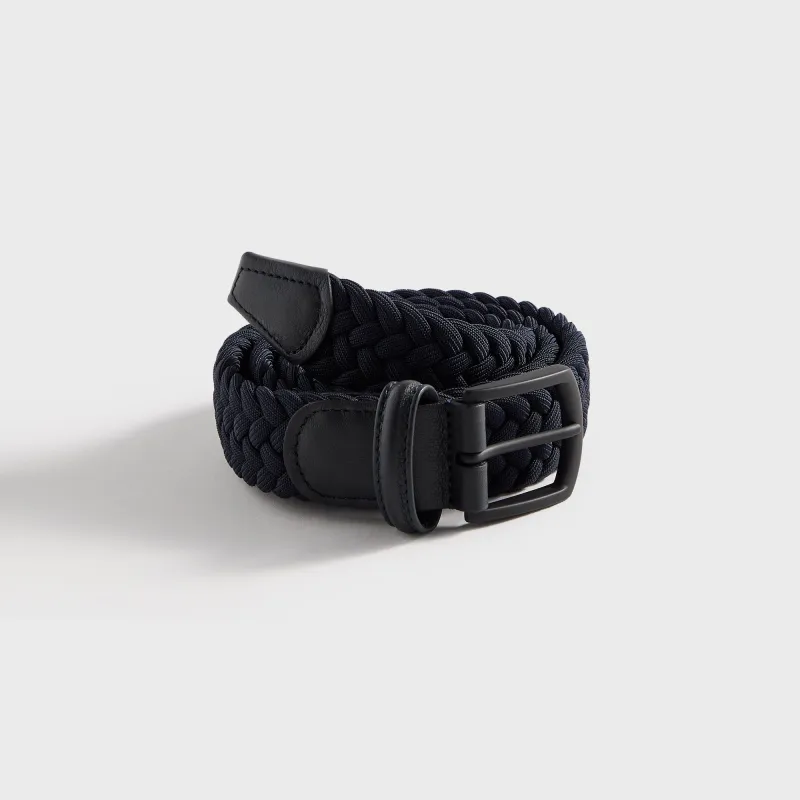 Andersons Elastic Weave Belt - Navy sold by Kith