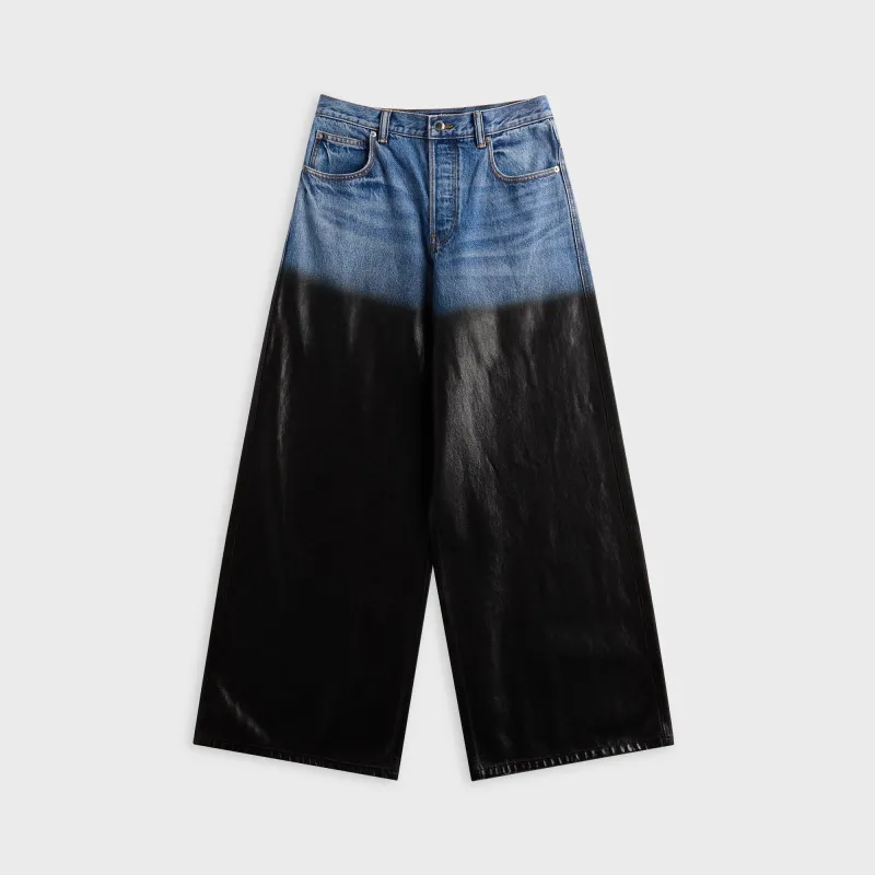 Alexander Wang Surge Low-Rise Wide Leg Jean - Vintage Marbled Blue sold by Kith