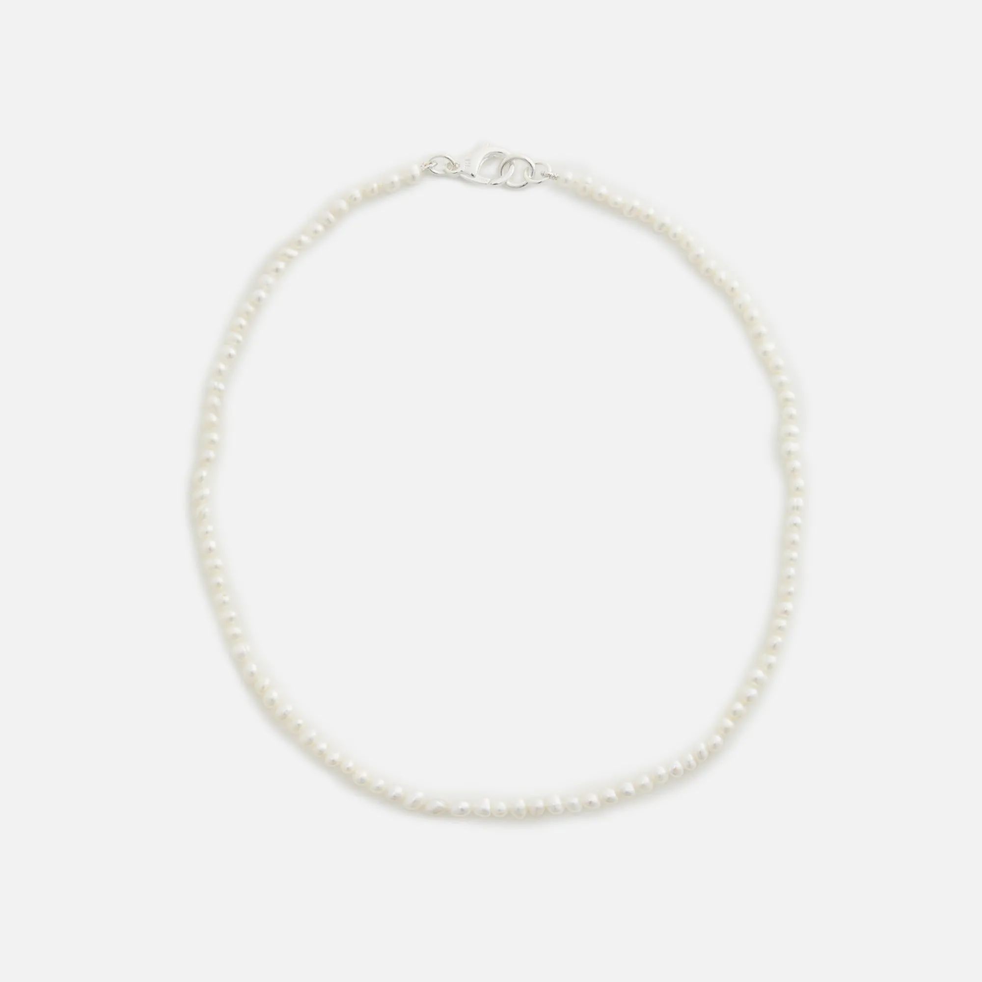 Hatton Labs Mini Pearl Chain Sterling Sliver - White sold by Kith