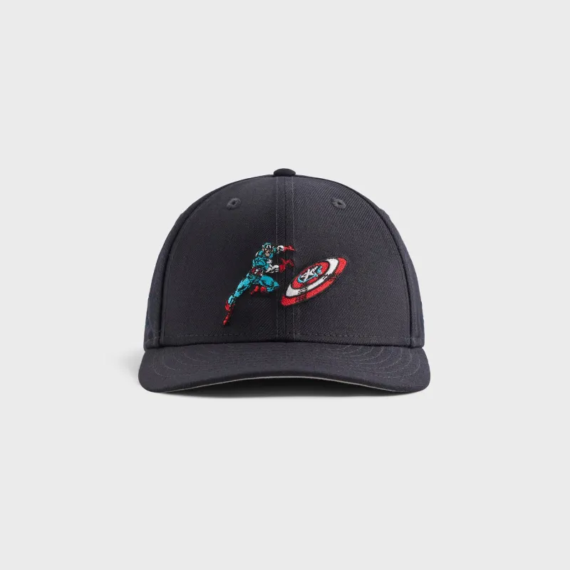 Marvel | Kith for New Era Captain America Low Profile 59FIFTY Fitted Cap - Nocturnal sold by Kith