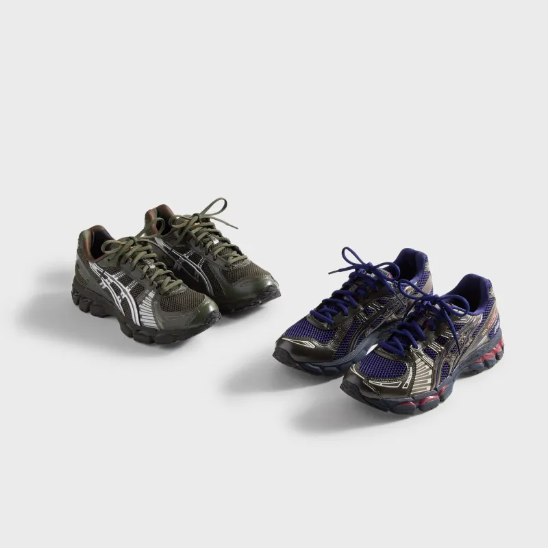 Marvel vs. Capcom | Kith for ASICS GEL-KAYANO® 12.1 Captain America vs. Guile Double Box - Dive Blue / Gunmetal / Deep Depths / Gunmetal sold by Kith
