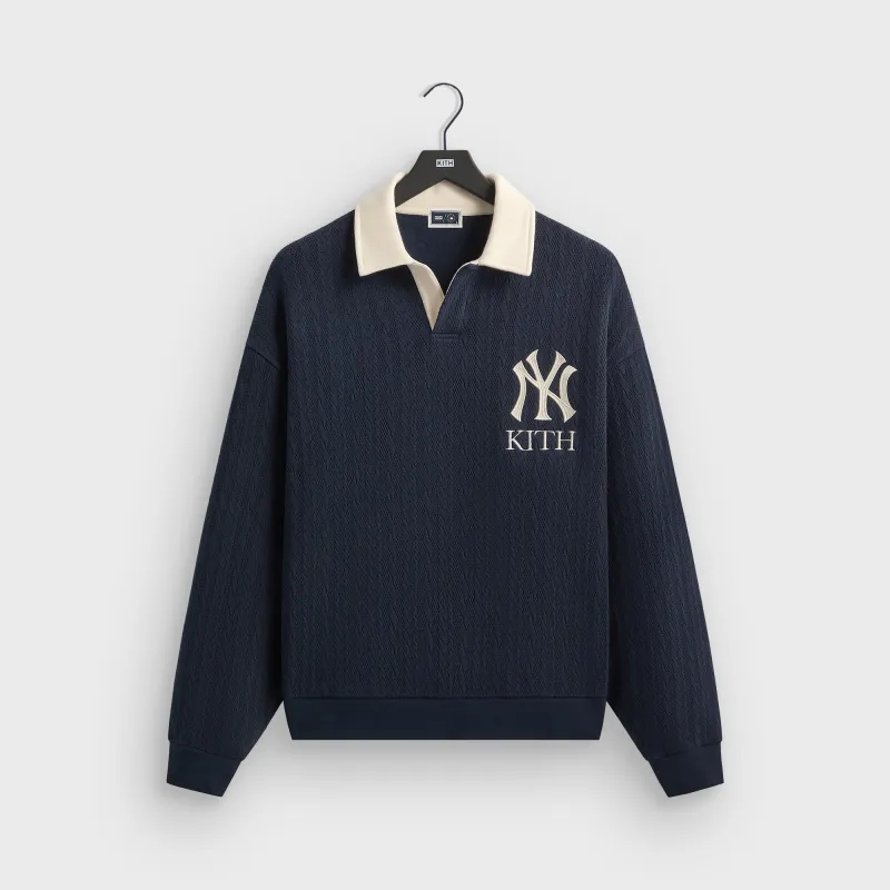 Kith for the New York Yankees Cable Fleece Nelson Sweatshirt - Nocturnal sold by Kith