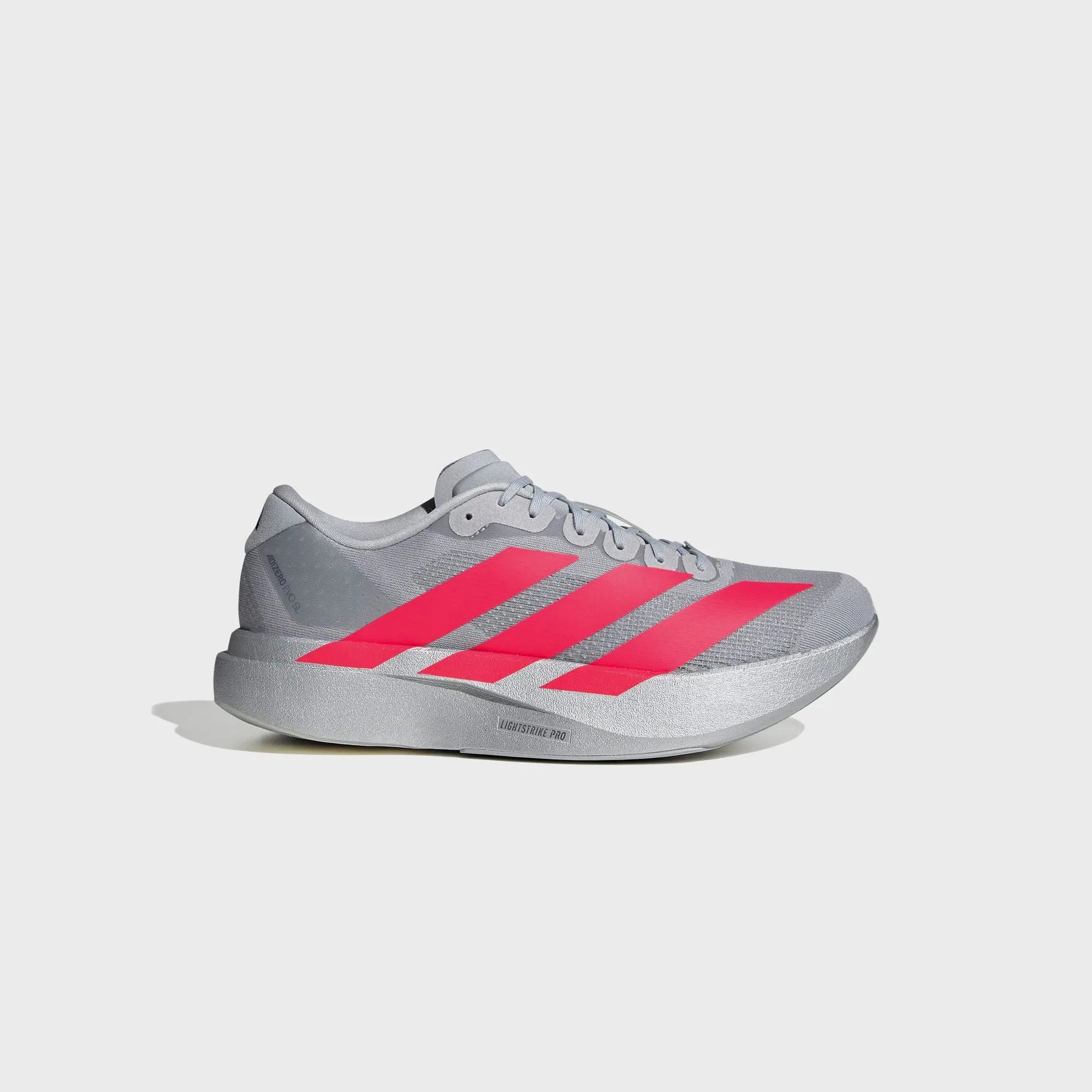 adidas Adizero EVO SL - Silver Metallic / Lucid Red / Iron Metallic sold by Kith
