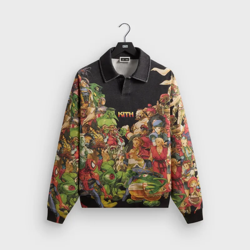 Marvel vs. Capcom | Kith Age of Heroes Nelson Fleece Rugby - Black sold by Kith