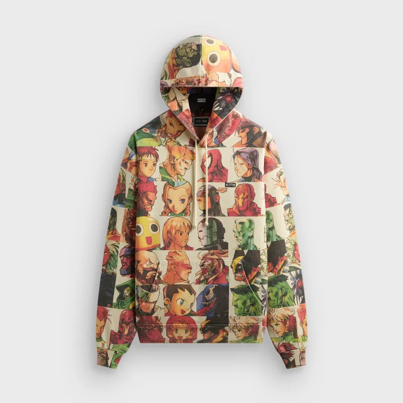 Marvel vs. Capcom | Kith Fighter All-Over Printed Vintage Nelson Hoodie - Sandrift sold by Kith