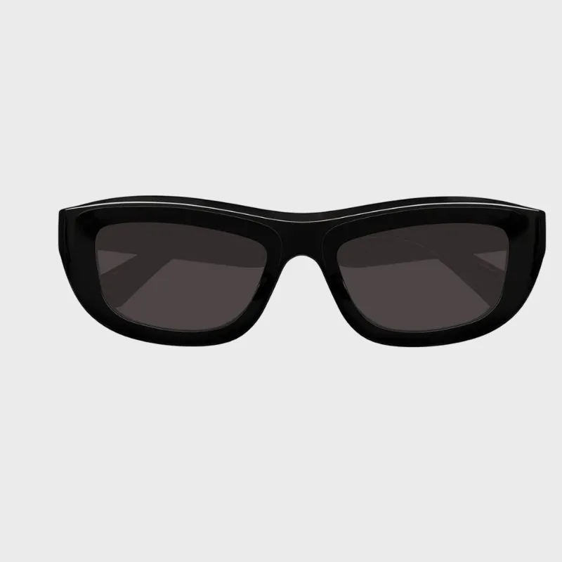 Bottega Veneta Rectangle Sunglasses - Shiny Black sold by Kith