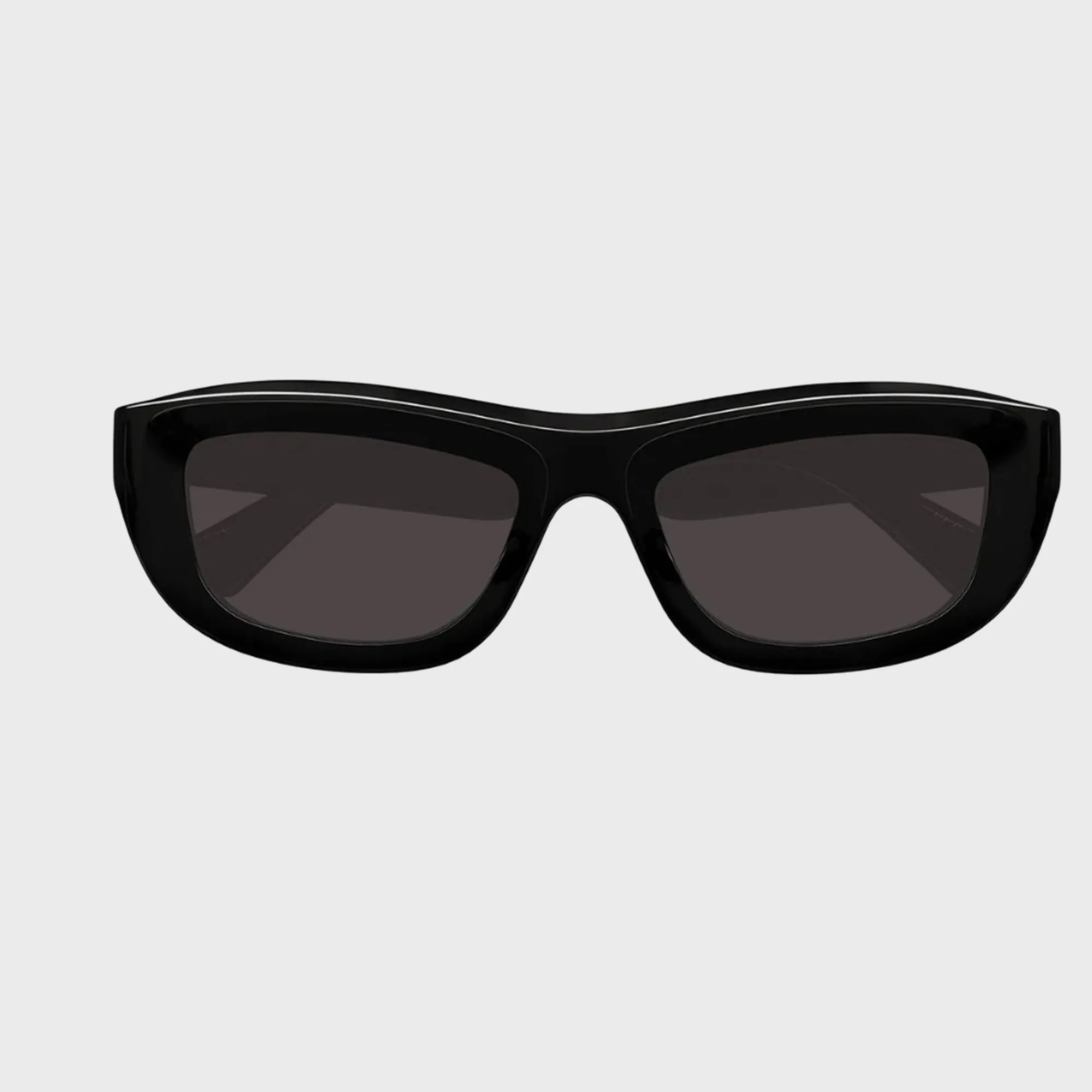 Bottega Veneta Rectangle Sunglasses - Shiny Black sold by Kith