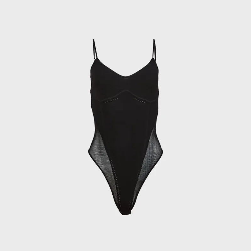 Fleur du Mal Knit Underbust Cami Bodysuit - Black sold by Kith