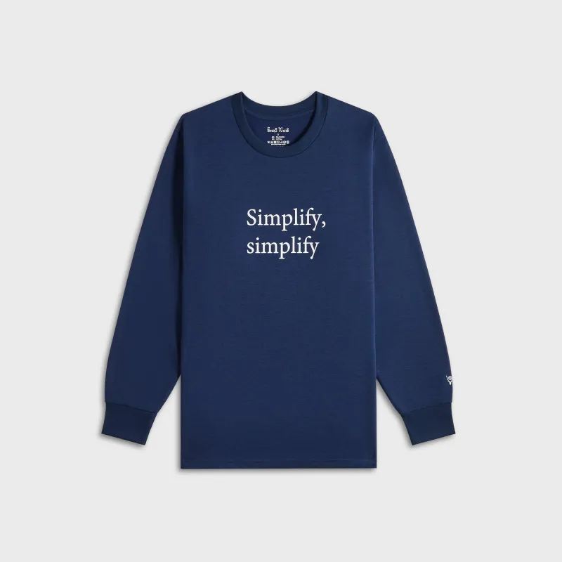 South2 West8 Simplify, Simplify Long Sleeve Crew Neck Tee - Navy sold by Kith