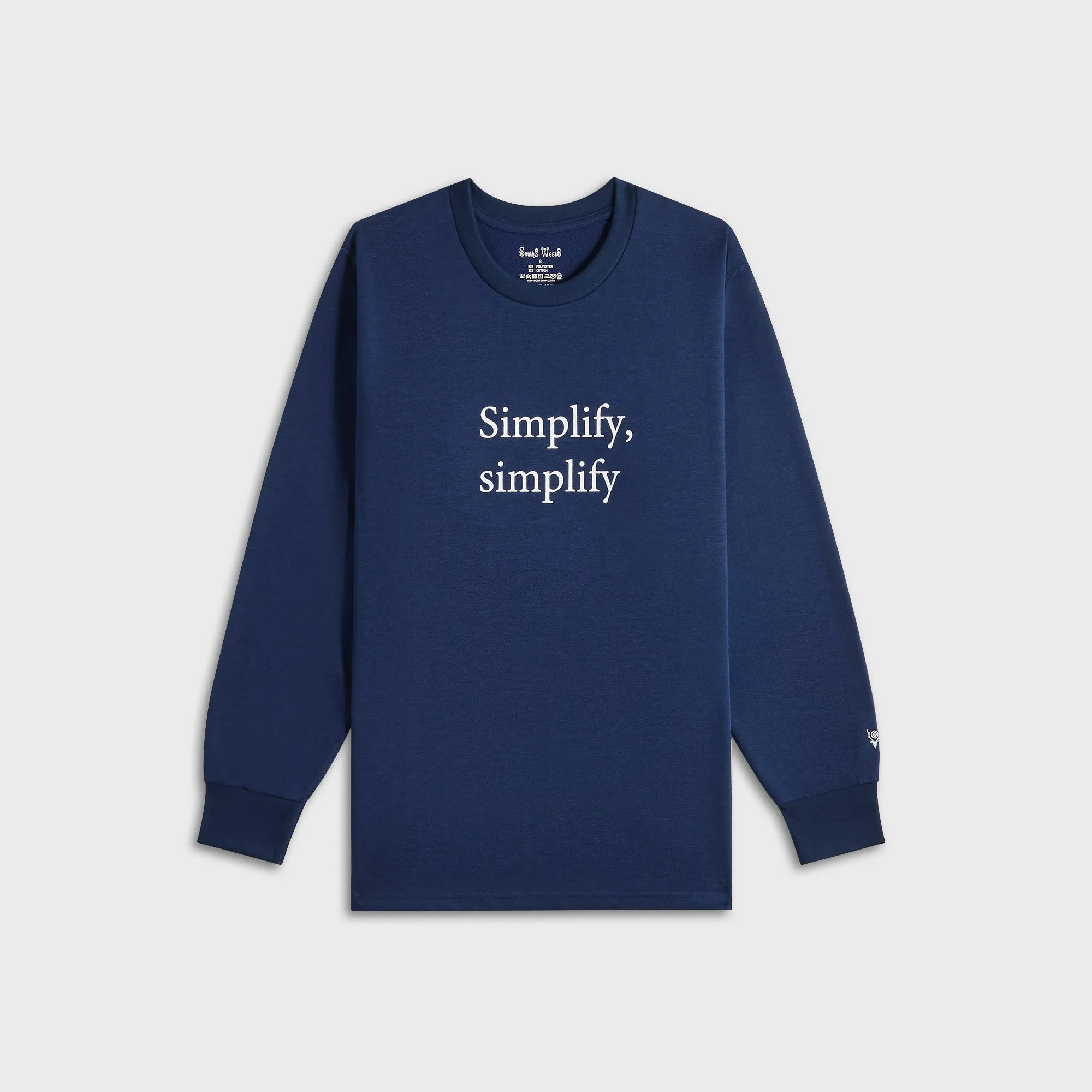 South2 West8 Simplify, Simplify Long Sleeve Crew Neck Tee - Navy sold by Kith