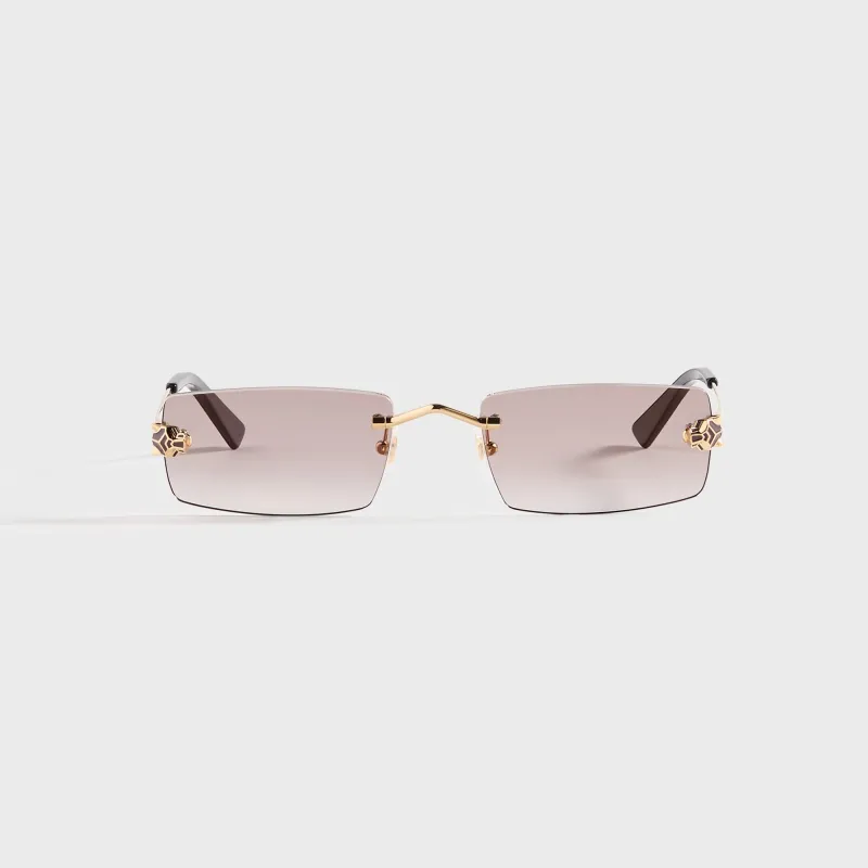 Cartier Rectangle Sunglasses - Gold / Violet sold by Kith