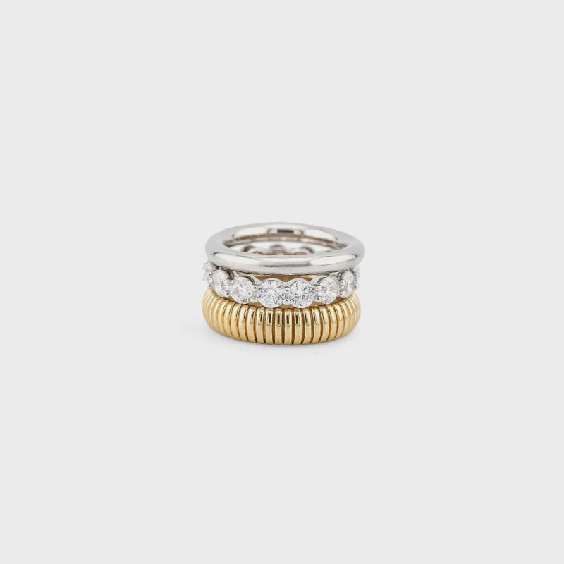 SHASHI Roux Ring Set of 3 - Gold / Silver sold by Kith