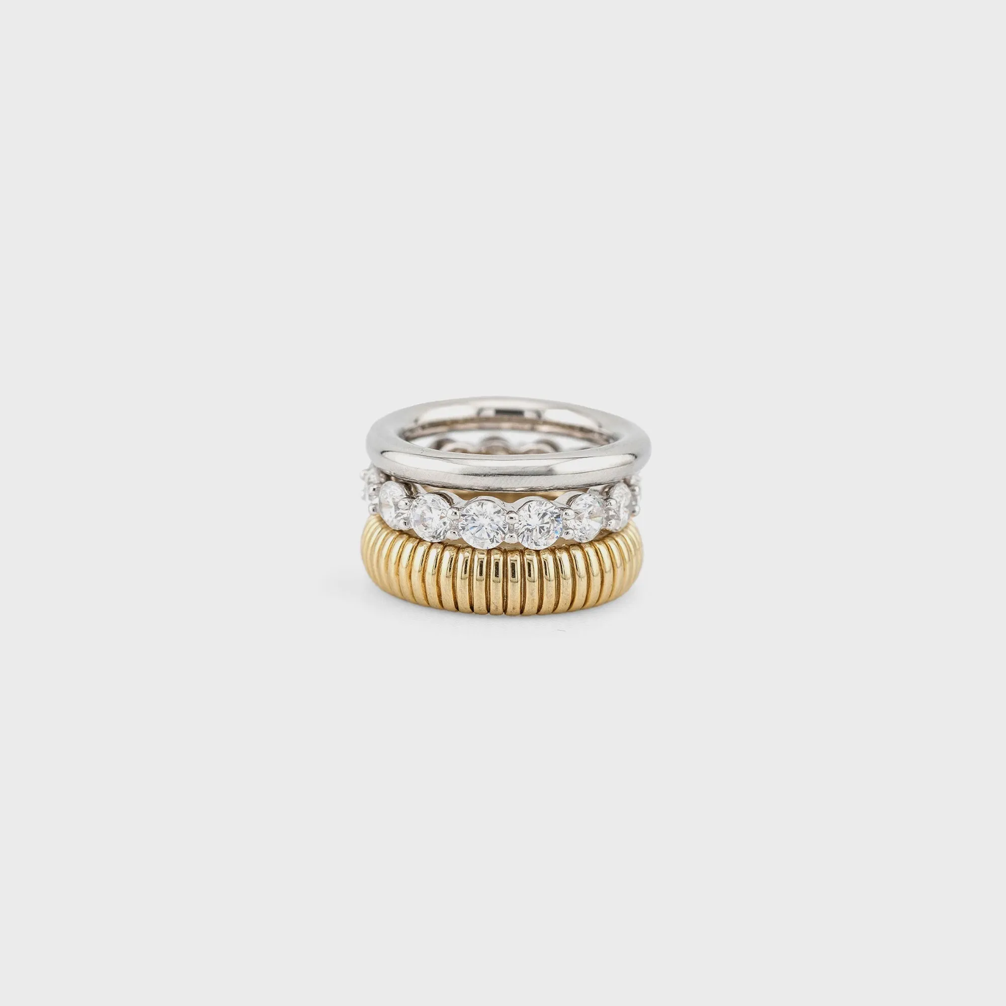 SHASHI Roux Ring Set of 3 - Gold / Silver sold by Kith