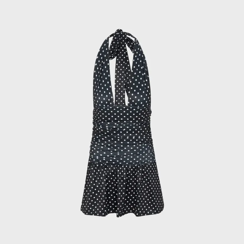 Miaou Natalia Dress - Black Small Dot sold by Kith