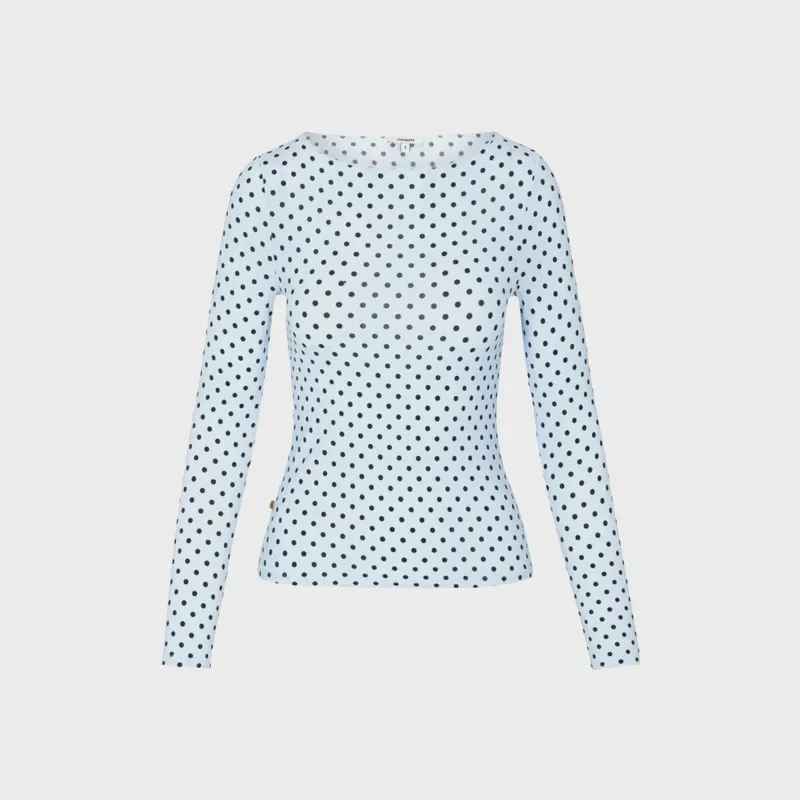 Miaou Amelia Top - Blue Small Dot sold by Kith