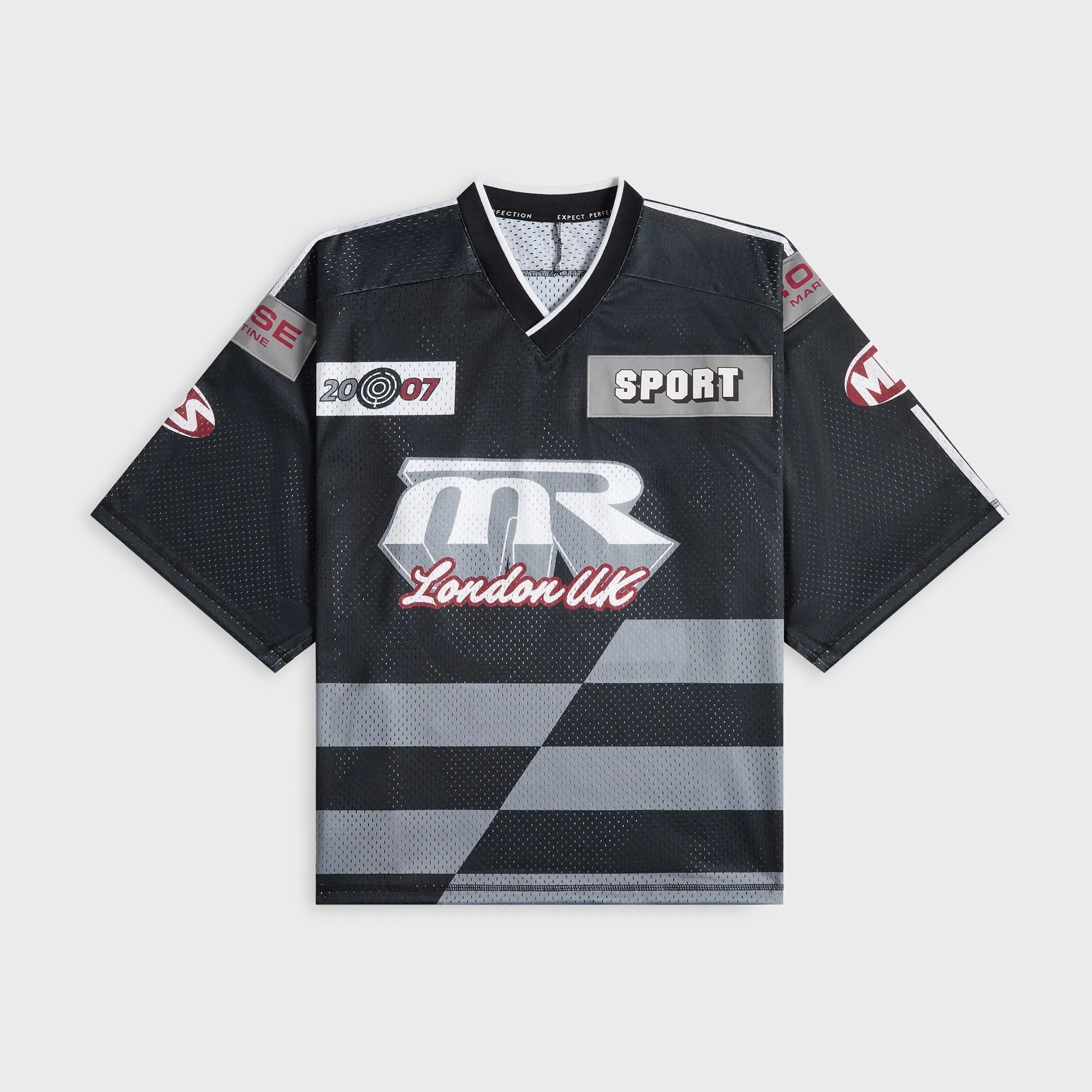 Martine Rose Oversized Hockey Top - Black / Grey sold by Kith