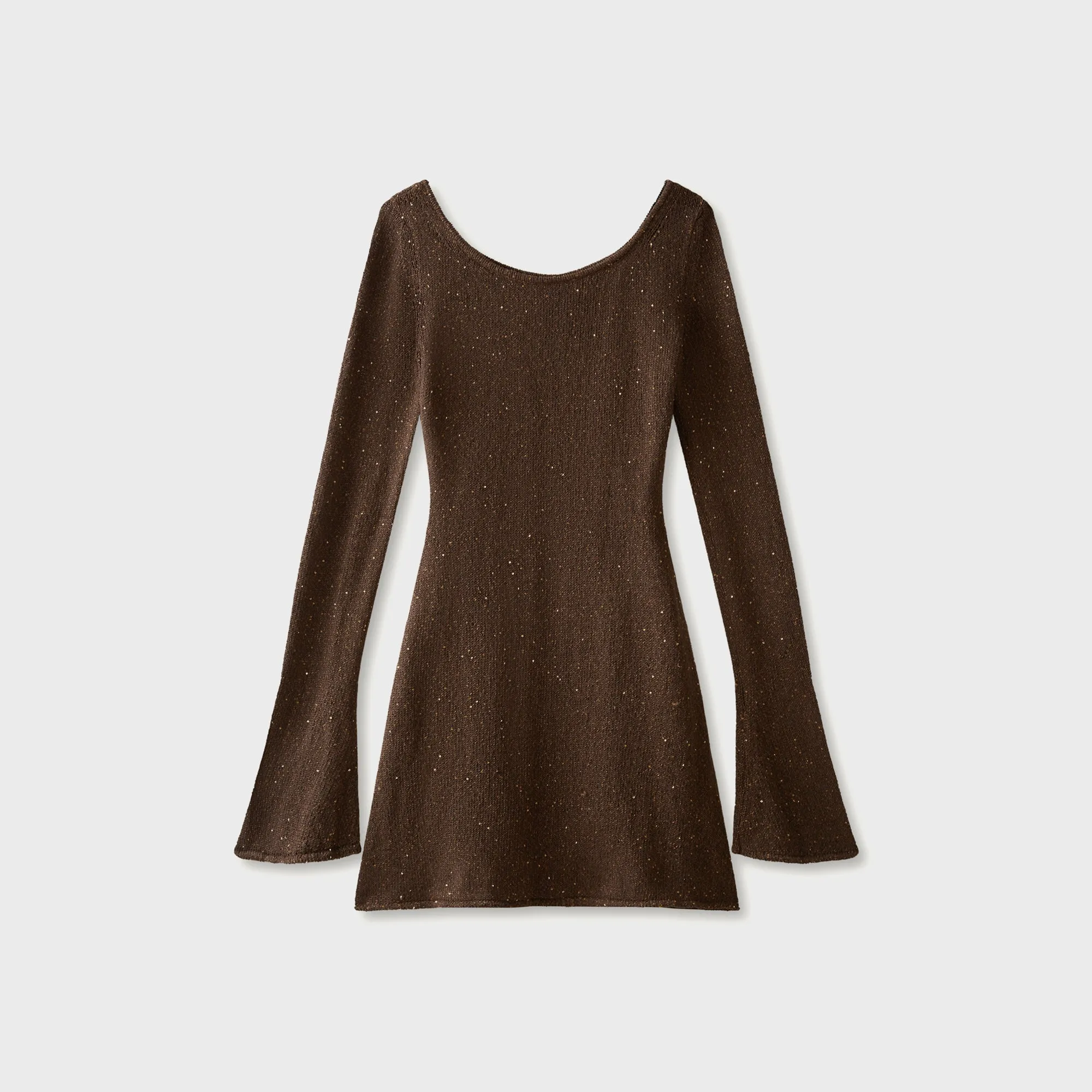 Asta Resort Maya Longsleeve Mini Dress - Dark Chocolate Sequin sold by Kith